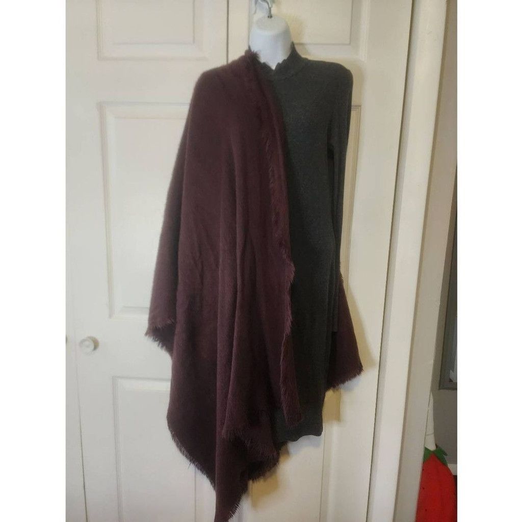 H&M Maroon Blacket Fuzzy Scarf 31× 71 Size ONE SIZE - 2 Thumbnail