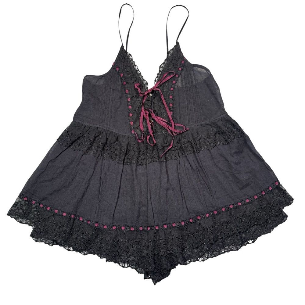 Free People NWT New $128 Free People Sweet On You Romper In Black Combo Size XS / US 0-2 / IT 36-38 - 3 Thumbnail