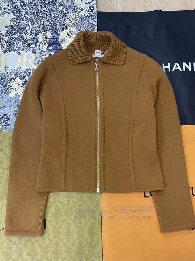 Hermes Hermes Brown Two-Sided Wool Coat, Wearable on Both Sides Size XS / US 0-2 / IT 36-38 - 1 Thumbnail