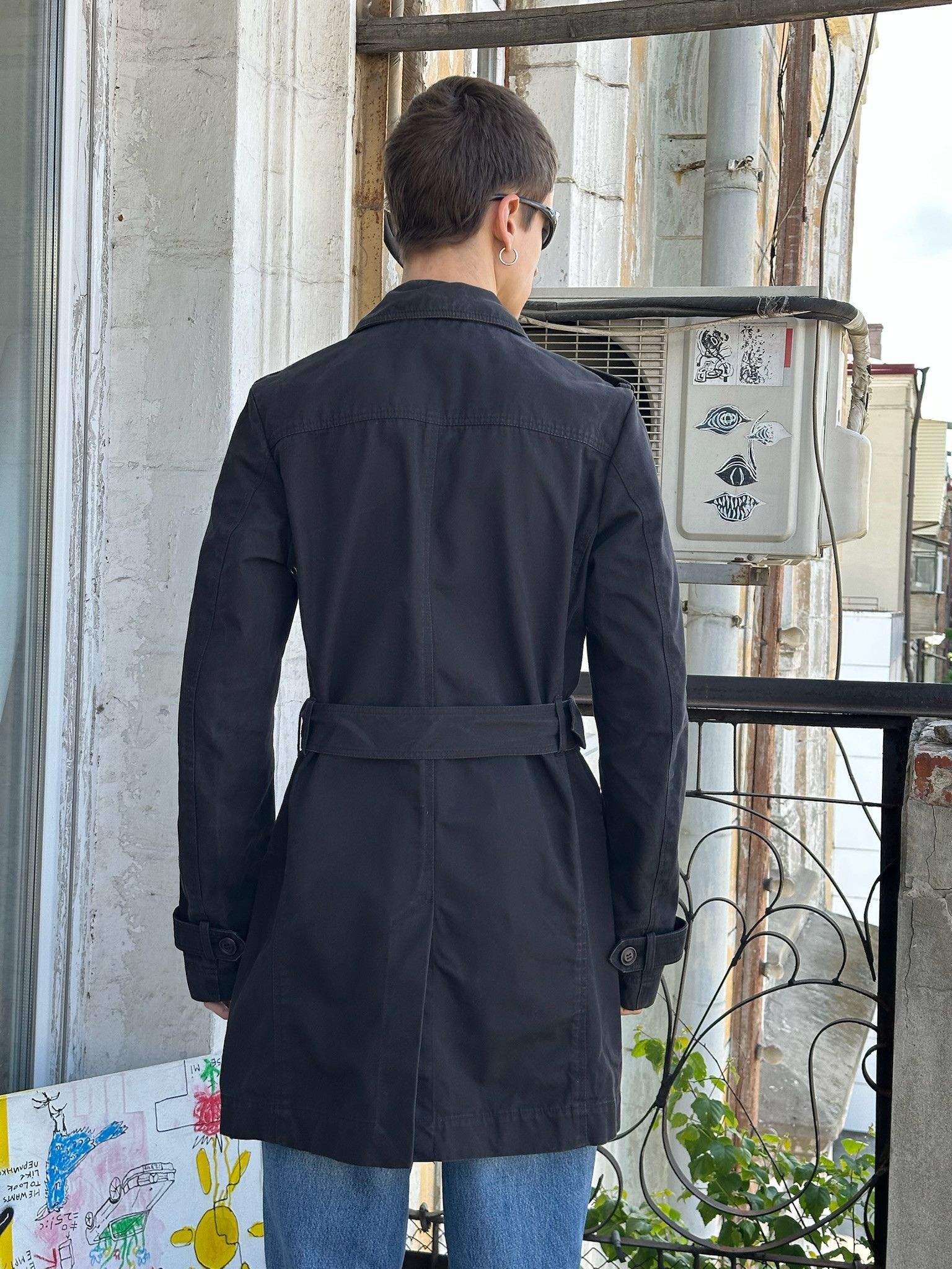 Diesel Diesel Black Belted Trench Coat Size US M / EU 48-50 / 2 - 5 Thumbnail
