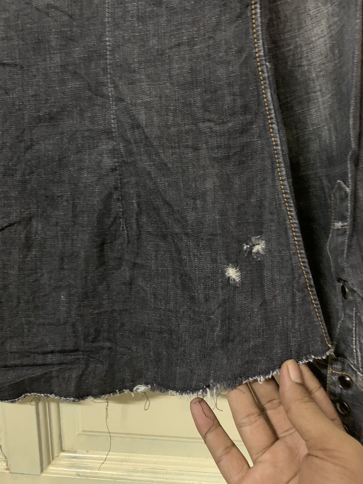 Ralph Lauren 💥Ralph Lauren Western Distressed Denim Black Size S / US 4 / IT 40 - 7 Thumbnail