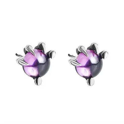 Diamond Earrings x Jewelry Dragon Eye New Trend Earrings One Pairs Chrome Jewelry in Silver, Men's