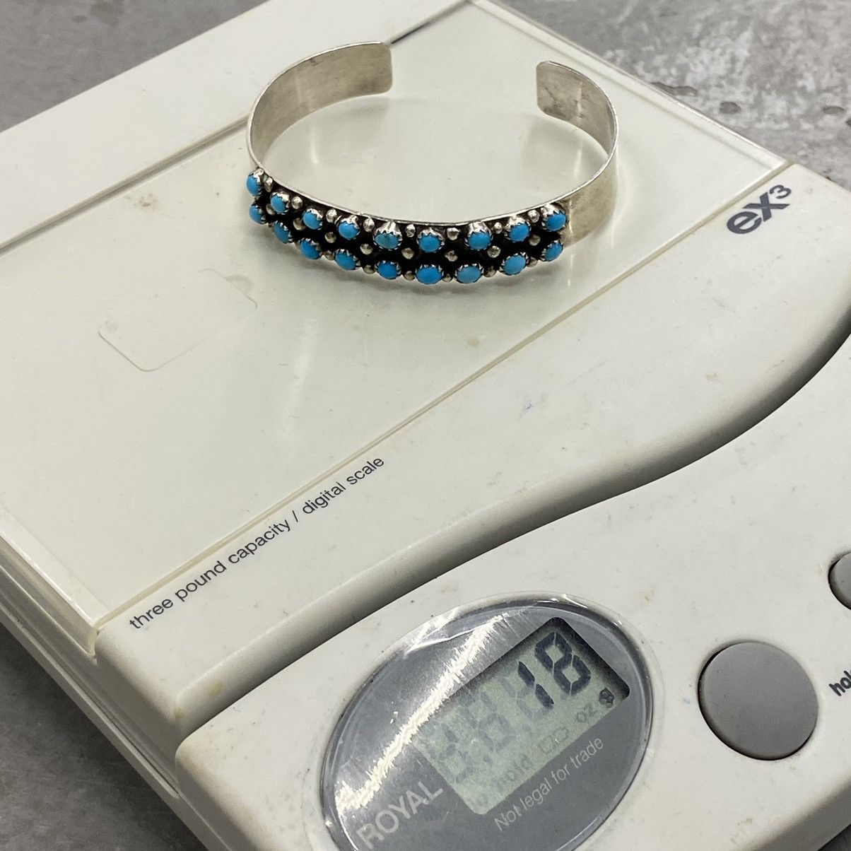 Kapital × Vintage Vtg 70s Navajo Zuni Sterling Turquoise Petit Point Cuff 925 Size ONE SIZE - 8 Thumbnail