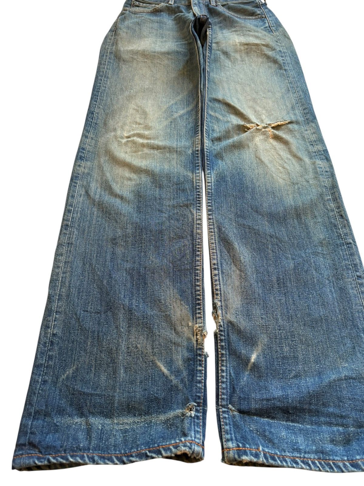 Levi's Vintage 90s Levis 503 Rusty Mud Wash Ripped Loose Jeans Size US 27 - 6 Thumbnail