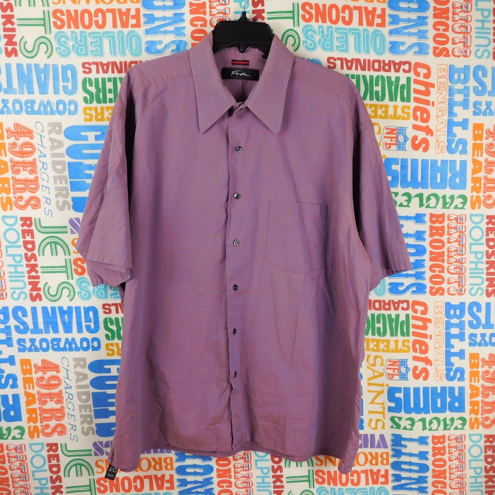 Fubu FUBU Collection Shirt XL Purple Short Sleeve Button Up Y2K Size US XL / EU 56 / 4 - 1 Thumbnail