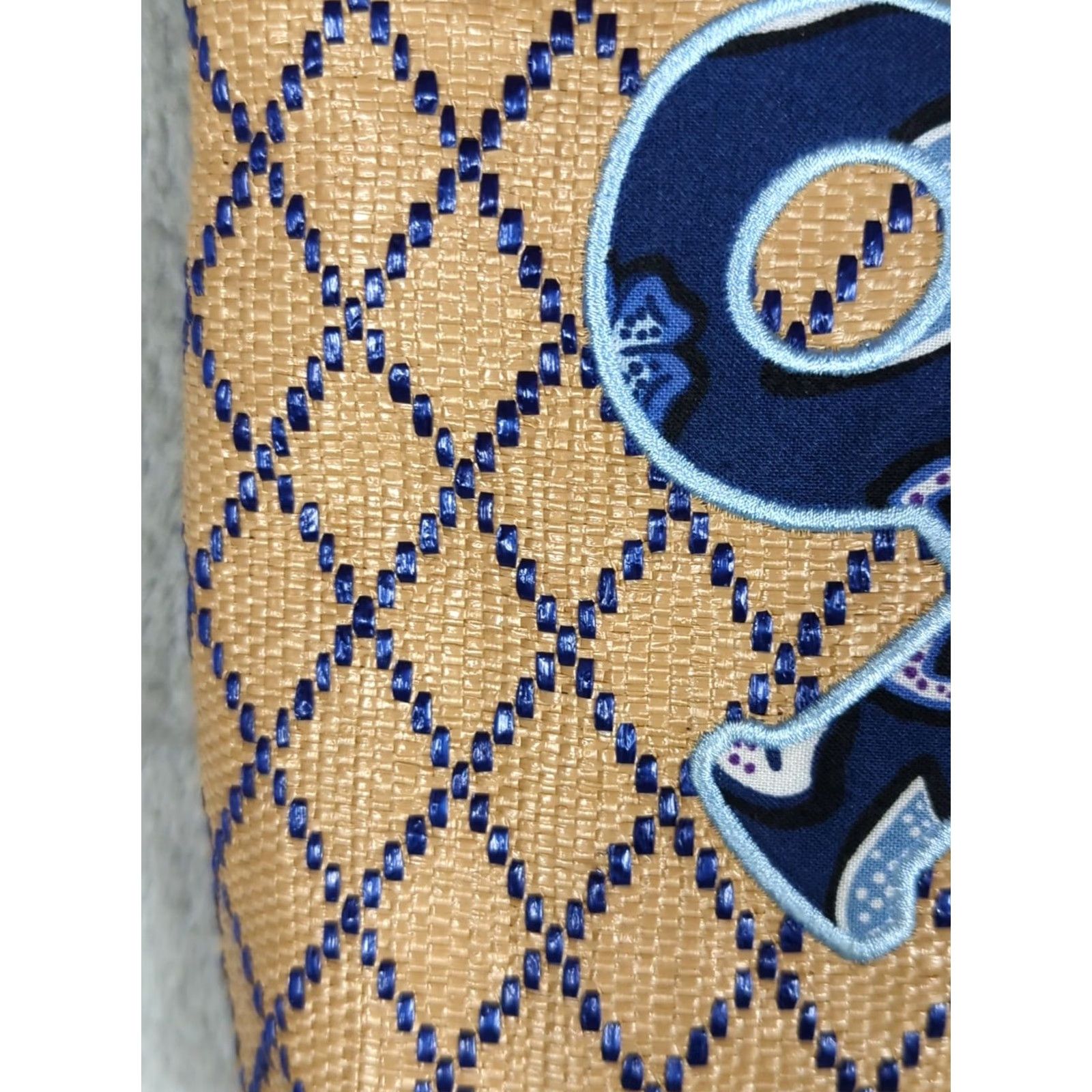 Vera Bradley Vera Bradley Crossbody Bag Anchor Embroidered Straw Regatta Collection Blue Navy Adults Medium Vintage: No Women Size ONE SIZE - 3 Thumbnail