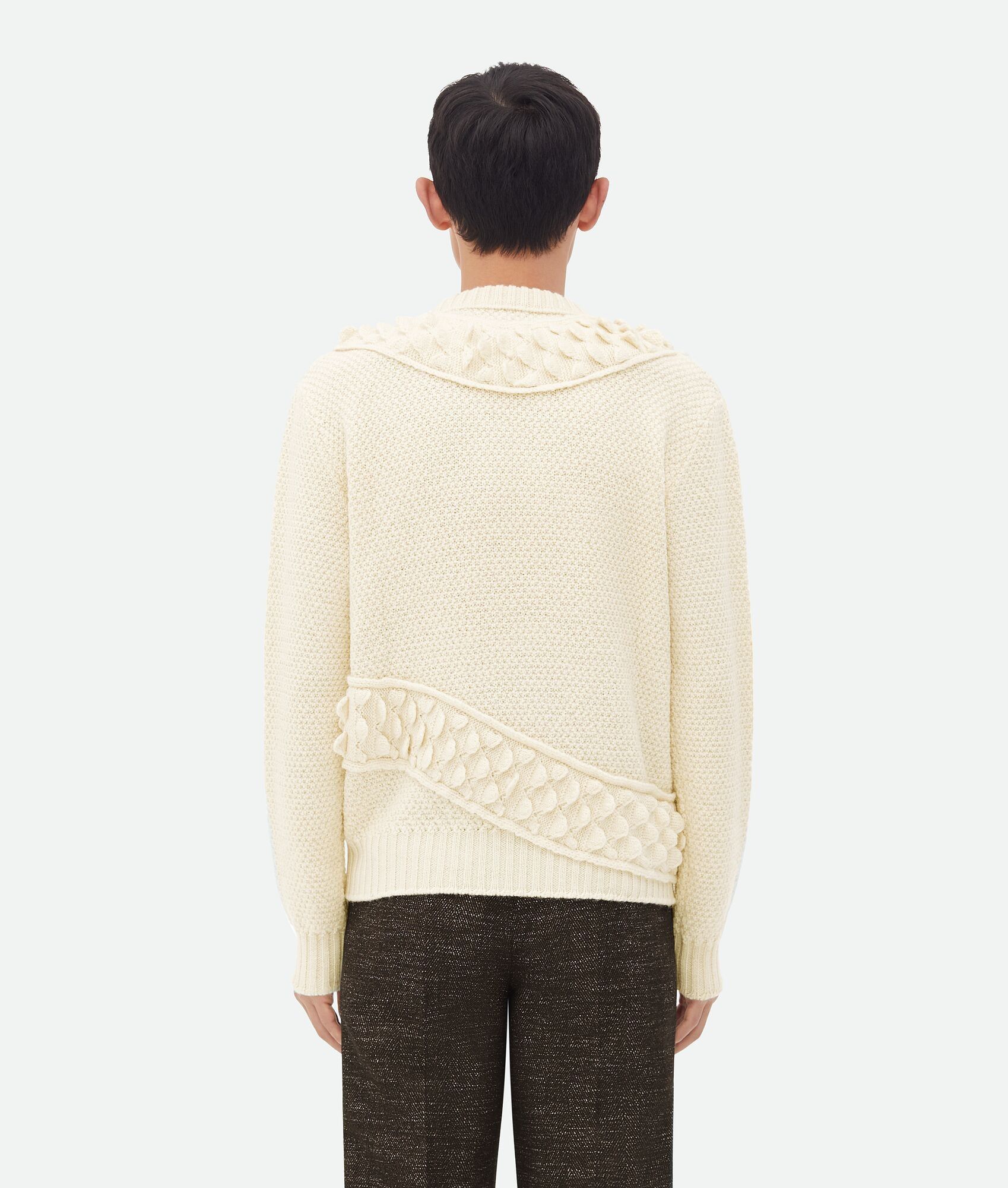 Bottega Veneta o1lf3ng10925 Snake Scales Wool Knit Jumper Sweater in Dove Size US L / EU 52-54 / 3 - 3 Thumbnail