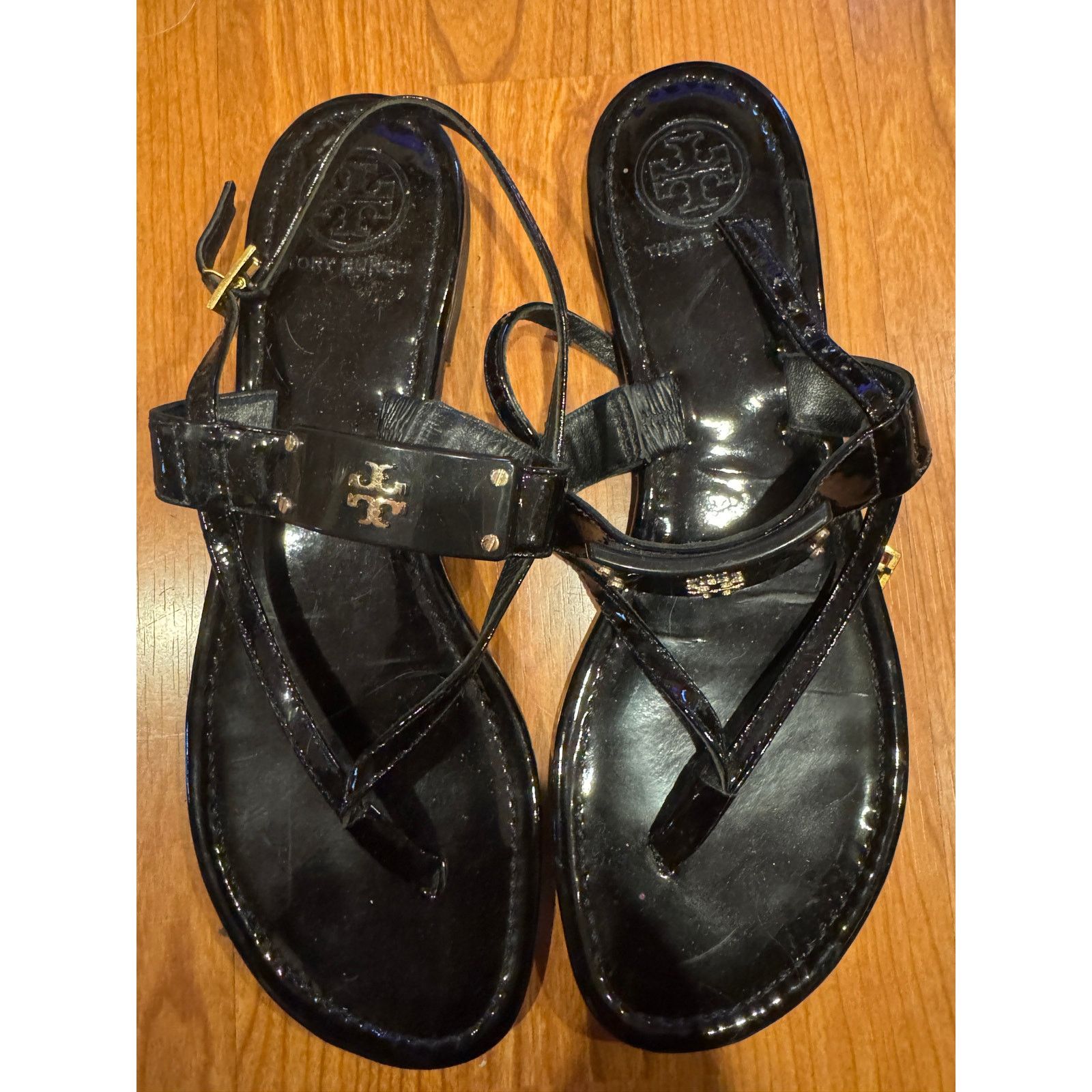 Tory Burch Tory Burch Black Paten Leather Sandals Size 9 Size US 9 / IT 39 - 1 Thumbnail