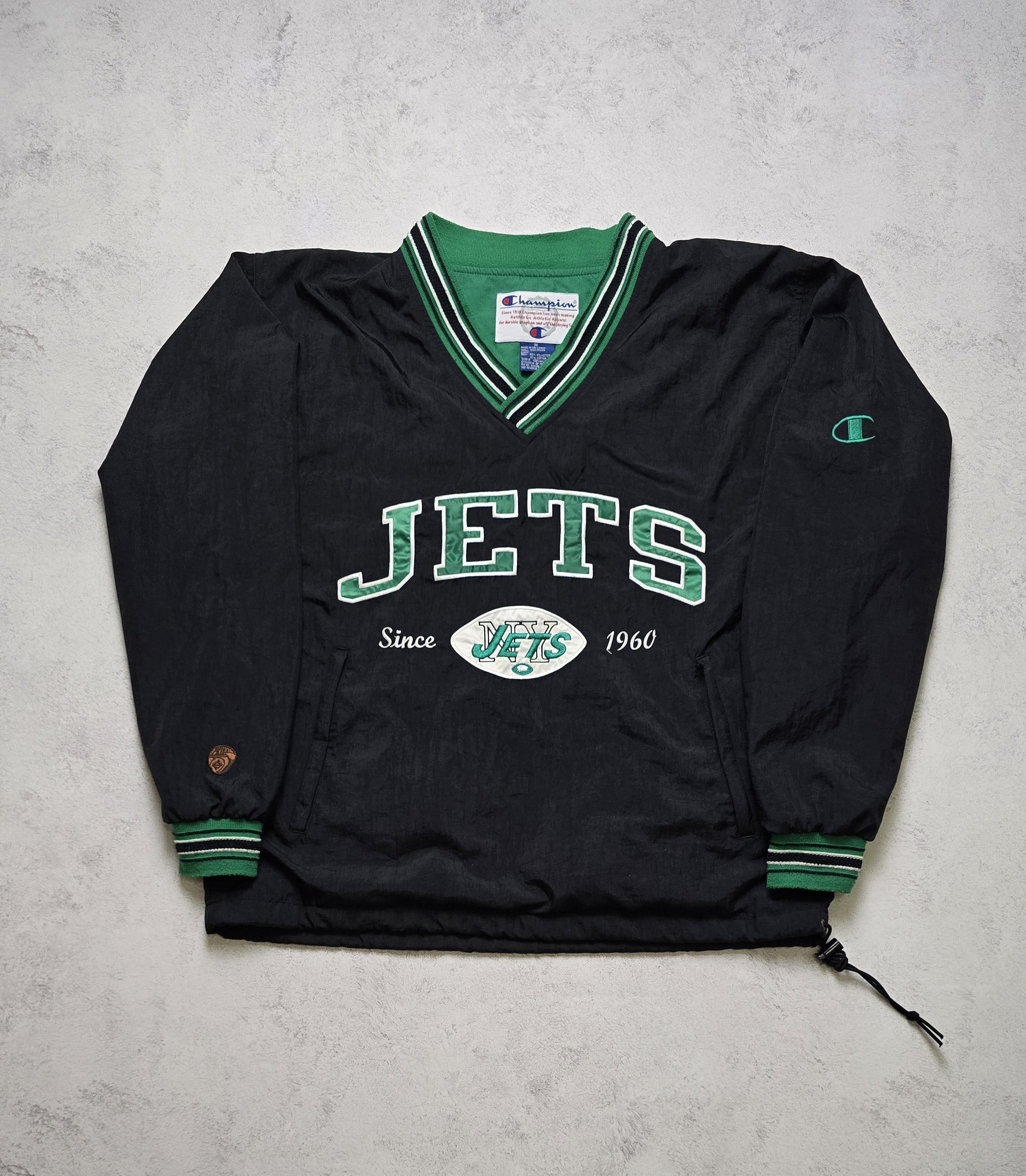 Champion Vintage Champion New York Jets NFL Pullover Jacket Y2K Nylon Size US M / EU 48-50 / 2 - 2 Thumbnail