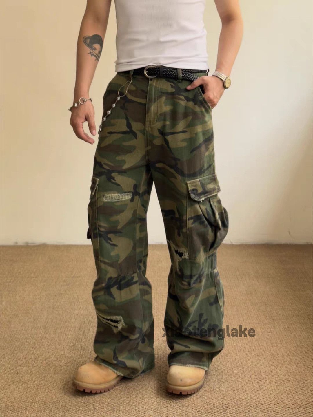 Vintage zx Balenciaga rickowens style military ripped Cargo pants Size US 32 / EU 48 - 7 Thumbnail