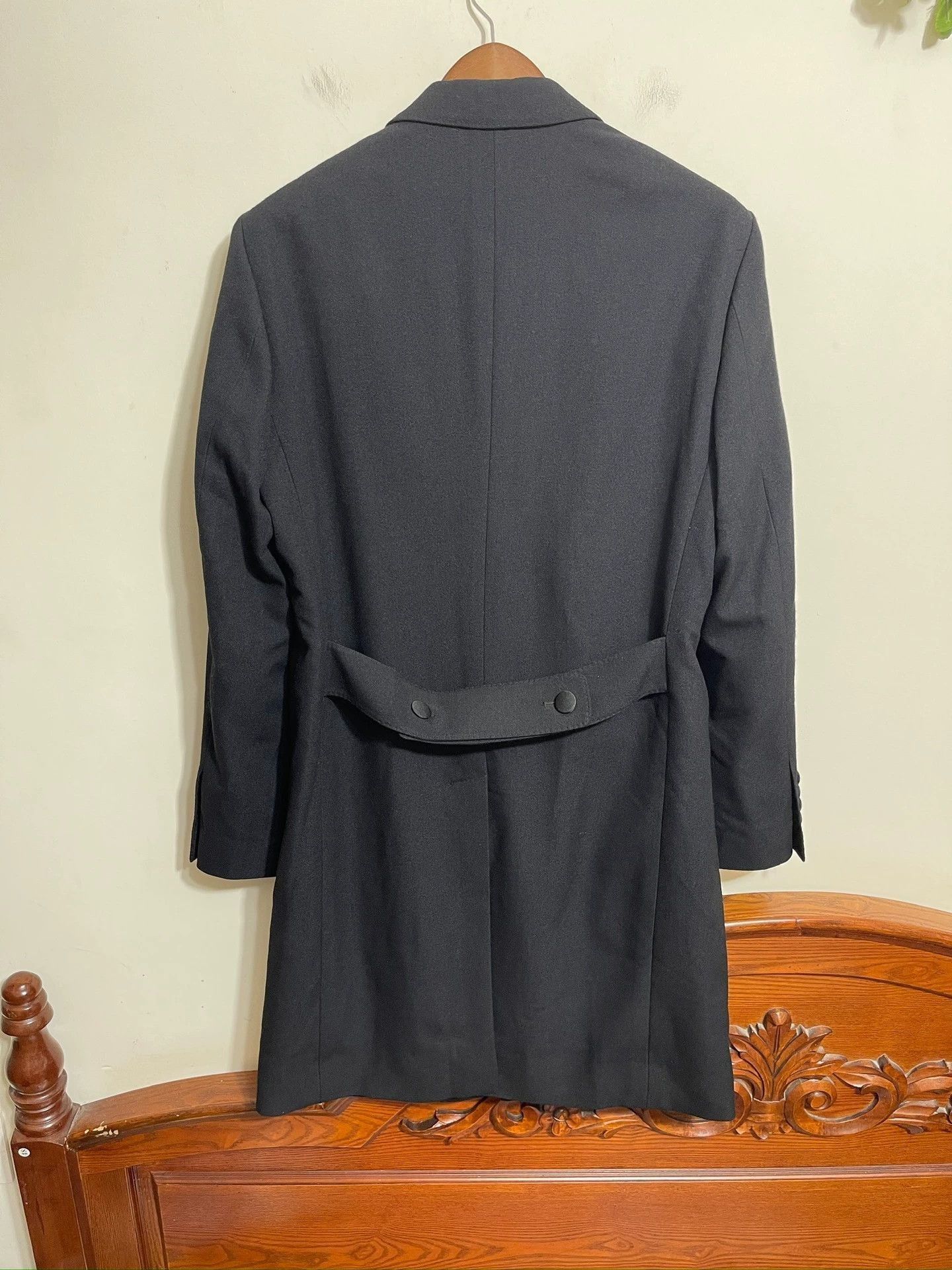 Dolce & Gabbana Black Long Wool Blend Coat - Size L Size US XXS / EU 40 - 2 Thumbnail