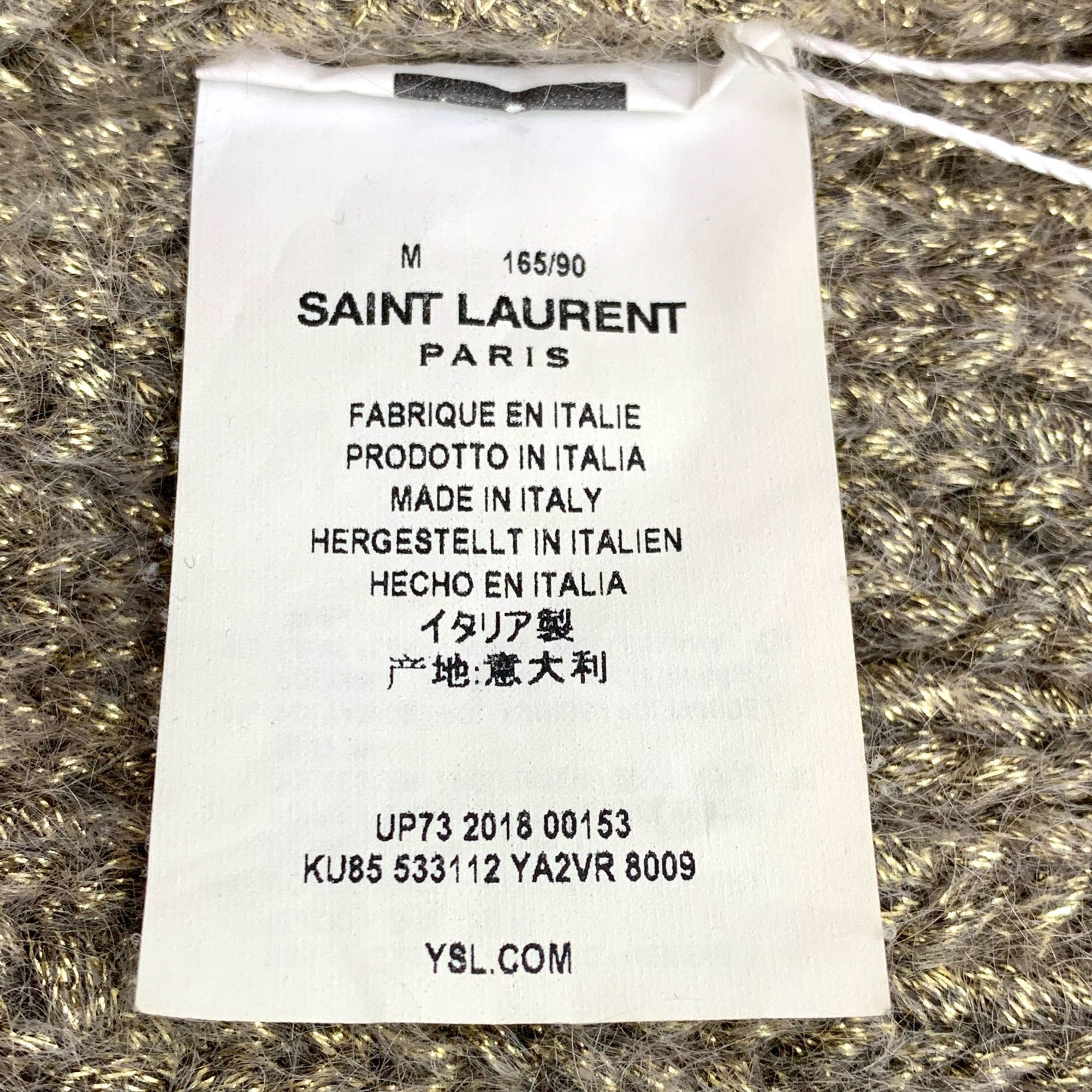 Yves Saint Laurent Saint Laurent Dark Brown & Gold Thread Mohair Round Neck Lon Size M / US 6-8 / IT 42-44 - 4 Thumbnail