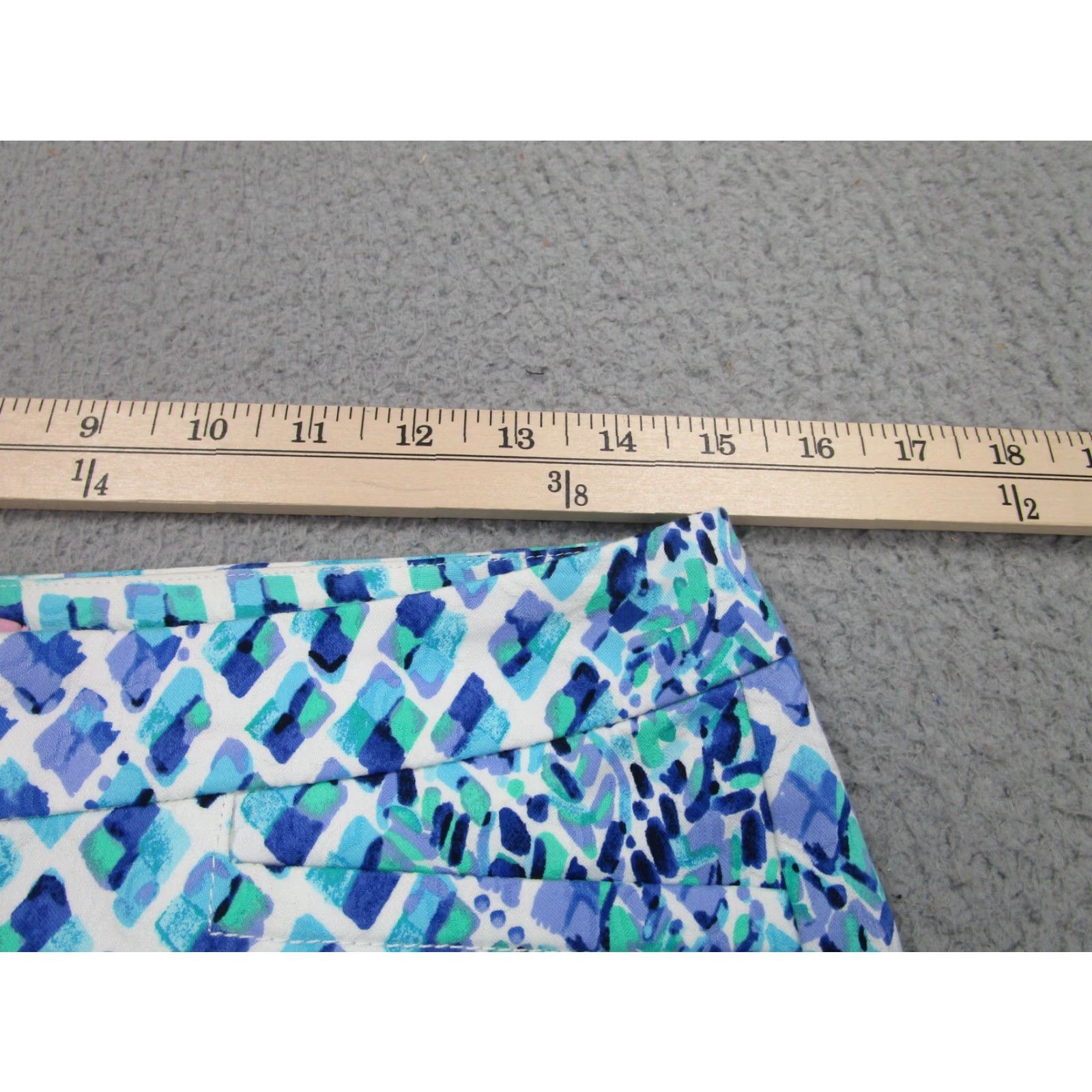 Lilly Pulitzer Lilly Pulitzer Pants Womens 4 Blue Green Print Ankle Stretch Cotton Capri Size 27" / US 4 / IT 40 - 6 Thumbnail