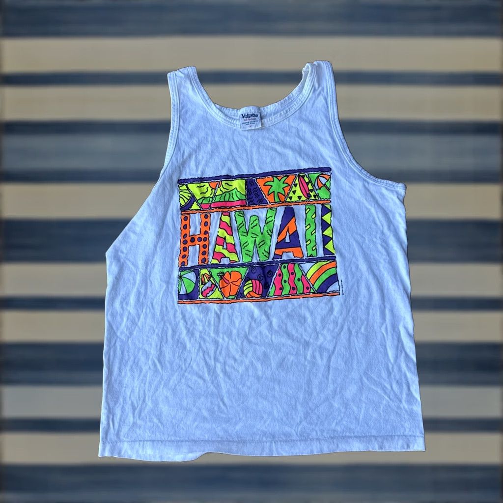 Vintage VINTAGE Hawaii Beach Tank Top Shirt L Solid Lizard Logo 90s Volunteer Men Cotton White 1990s Cartoon Nature Outdoors Size US L / EU 52-54 / 3 - 1 Thumbnail