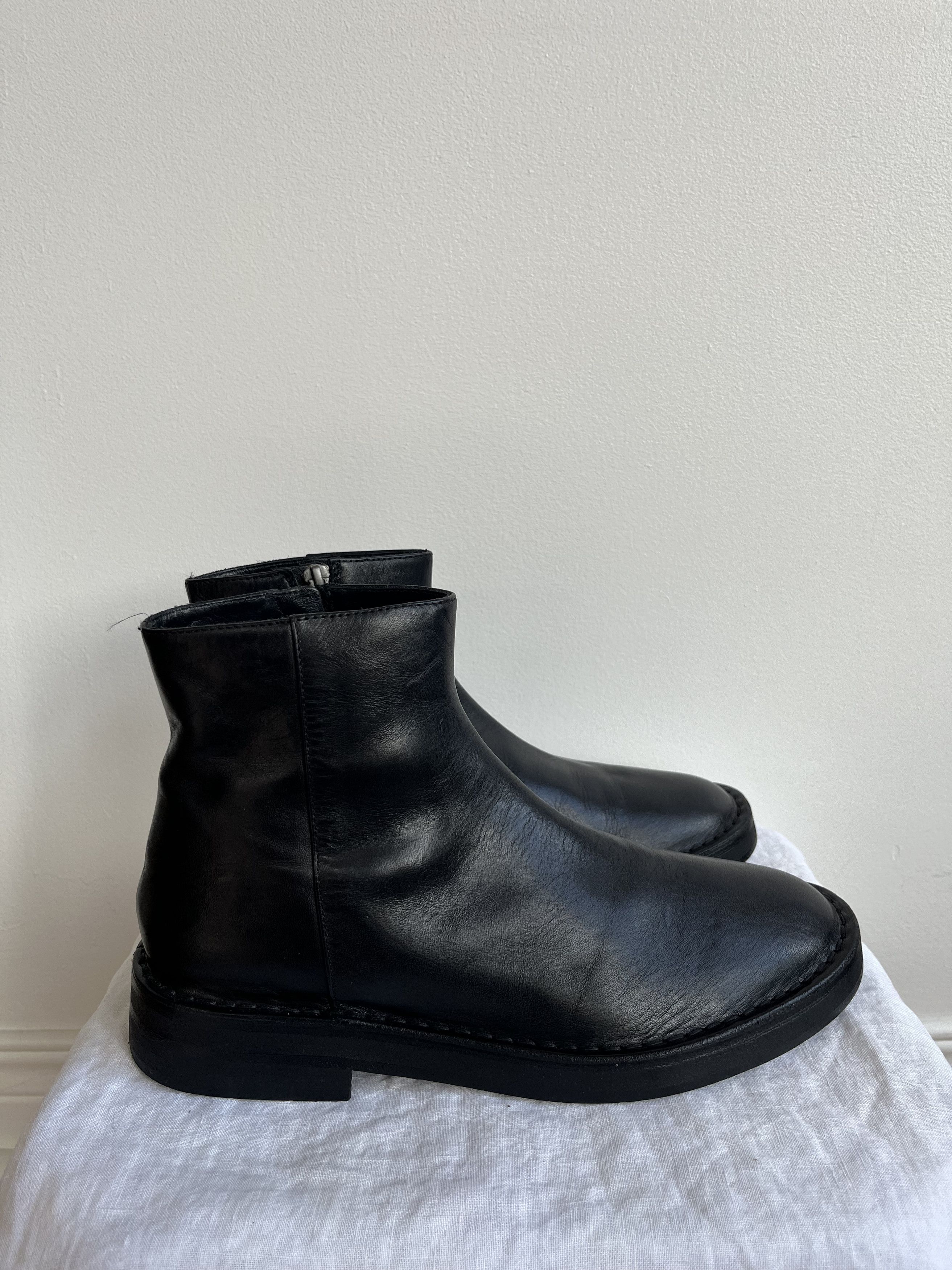 Ann Demeulemeester Black Leather Boots Size US 8 / IT 38 - 1 Thumbnail