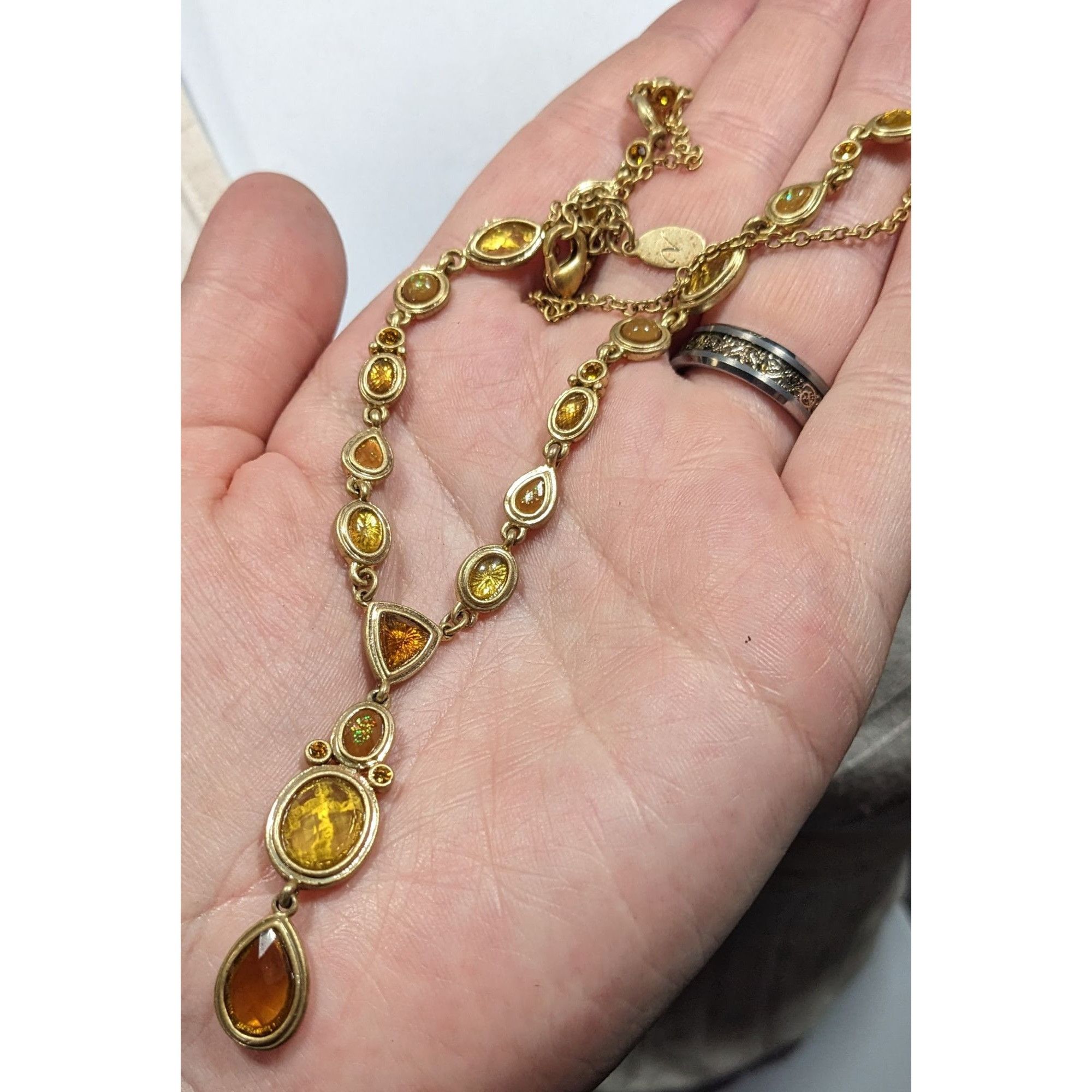 Other Versona Whimsical Elegant Gemmed Gold Tone Y Necklace Size ONE SIZE - 3 Thumbnail