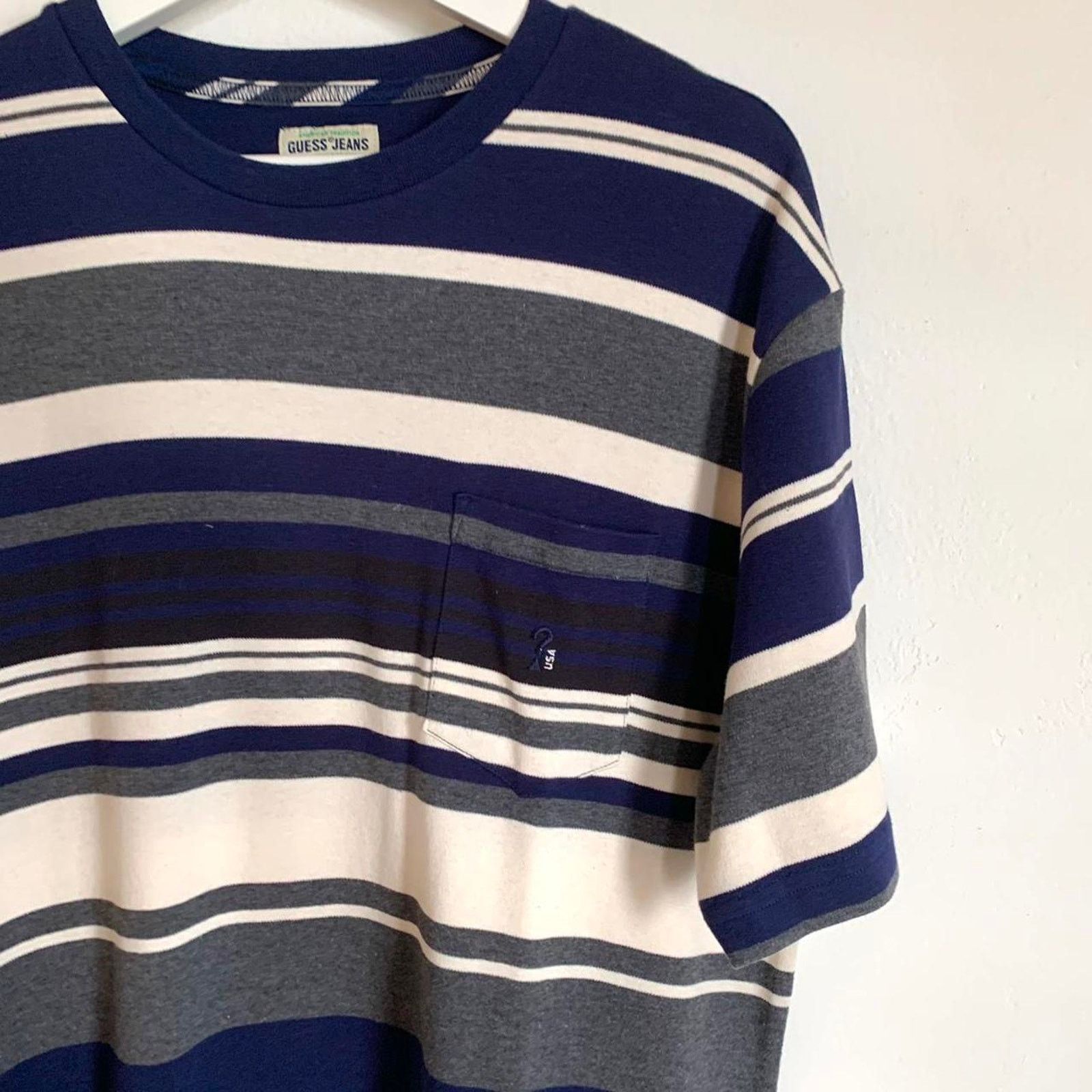 Guess Guess Jeans USA Striped T Shirt Size US XXL / EU 58 / 5 - 3 Thumbnail