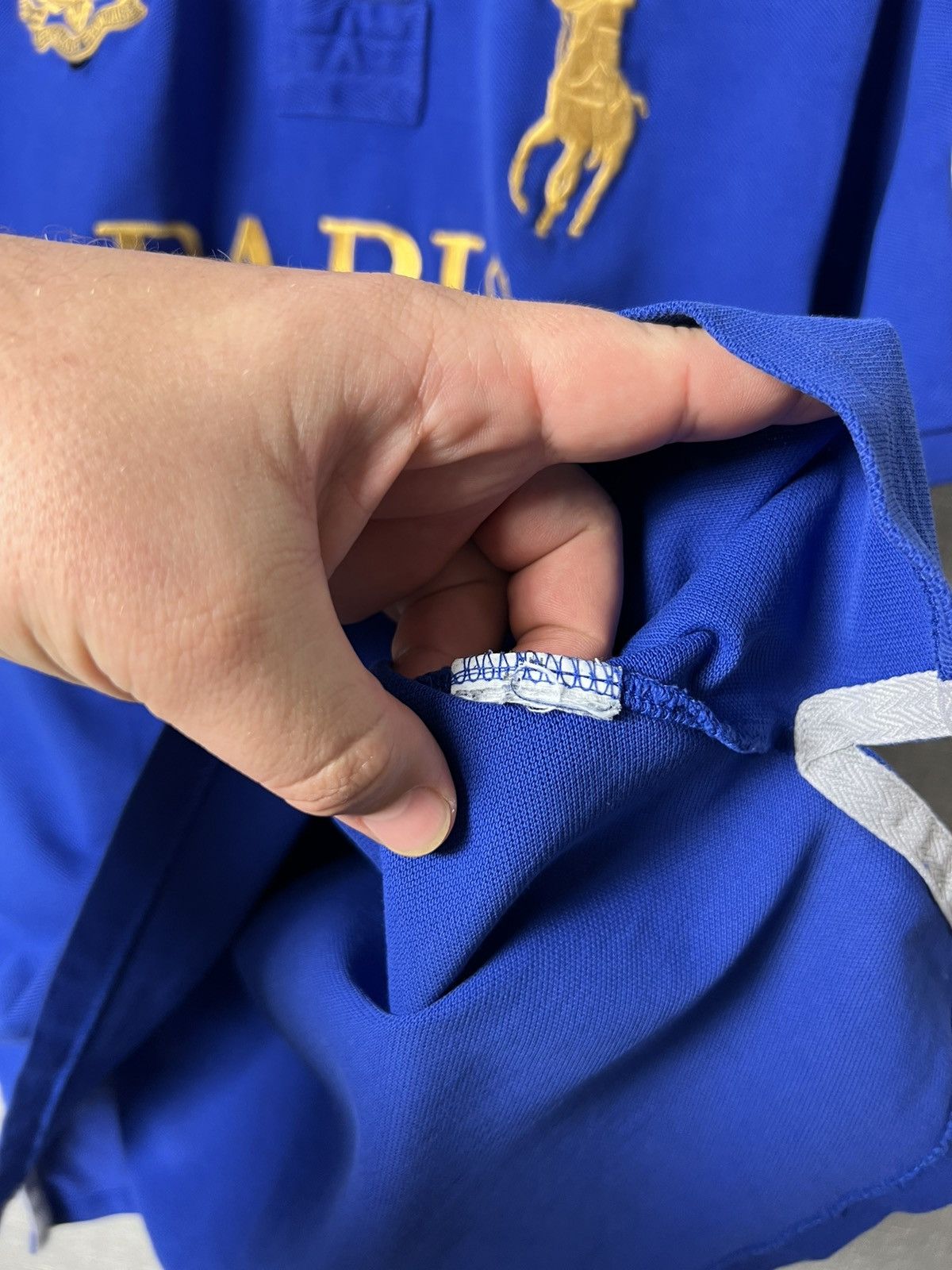 Polo Ralph Lauren × Vintage Polo Ralph Lauren Paris #3 Big Logo Polo Shirt Size US L / EU 52-54 / 3 - 13 Thumbnail
