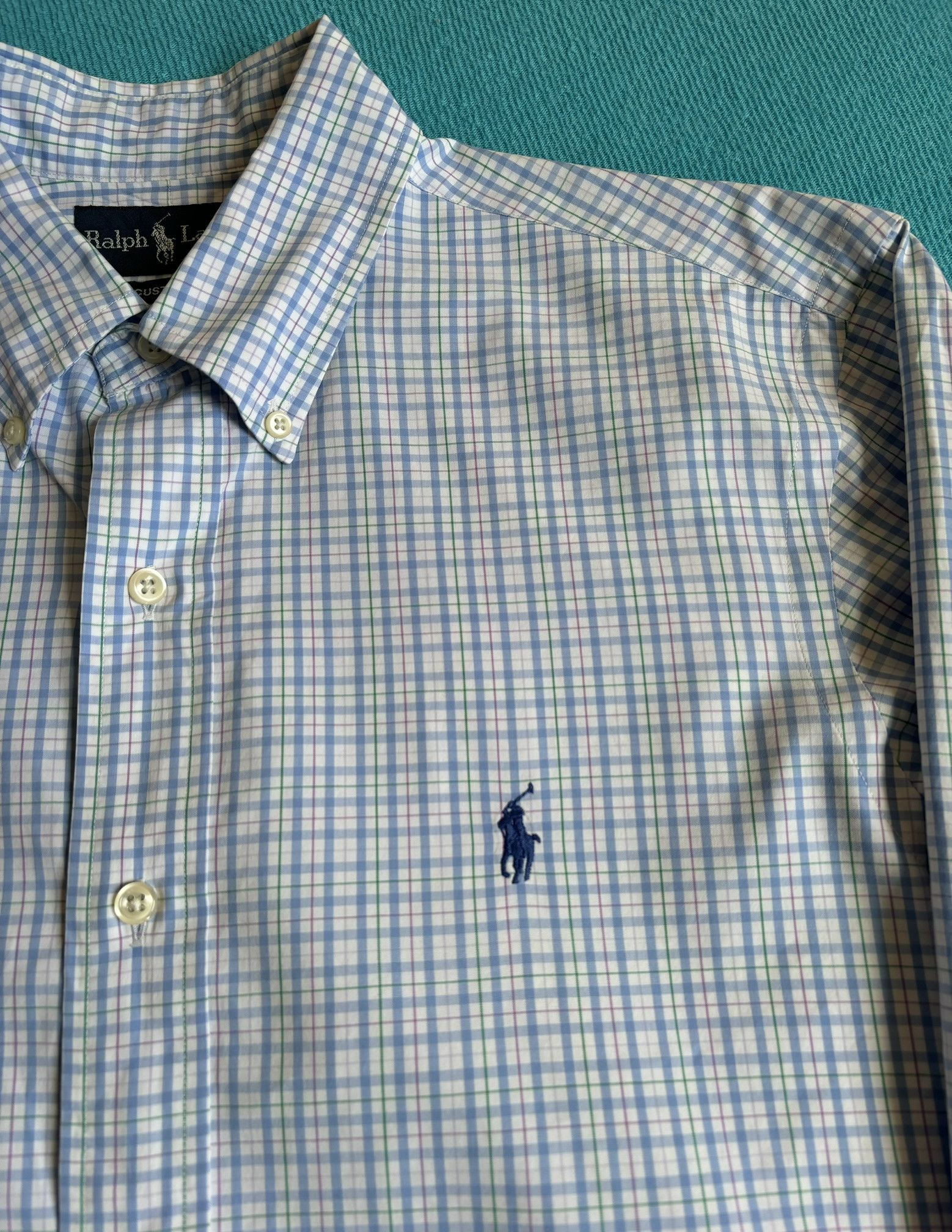 Ralph Lauren × Vintage Ralph Lauren vintage 80s blue shirt, blue pony size. 15/34 Size US L / EU 52-54 / 3 - 7 Thumbnail