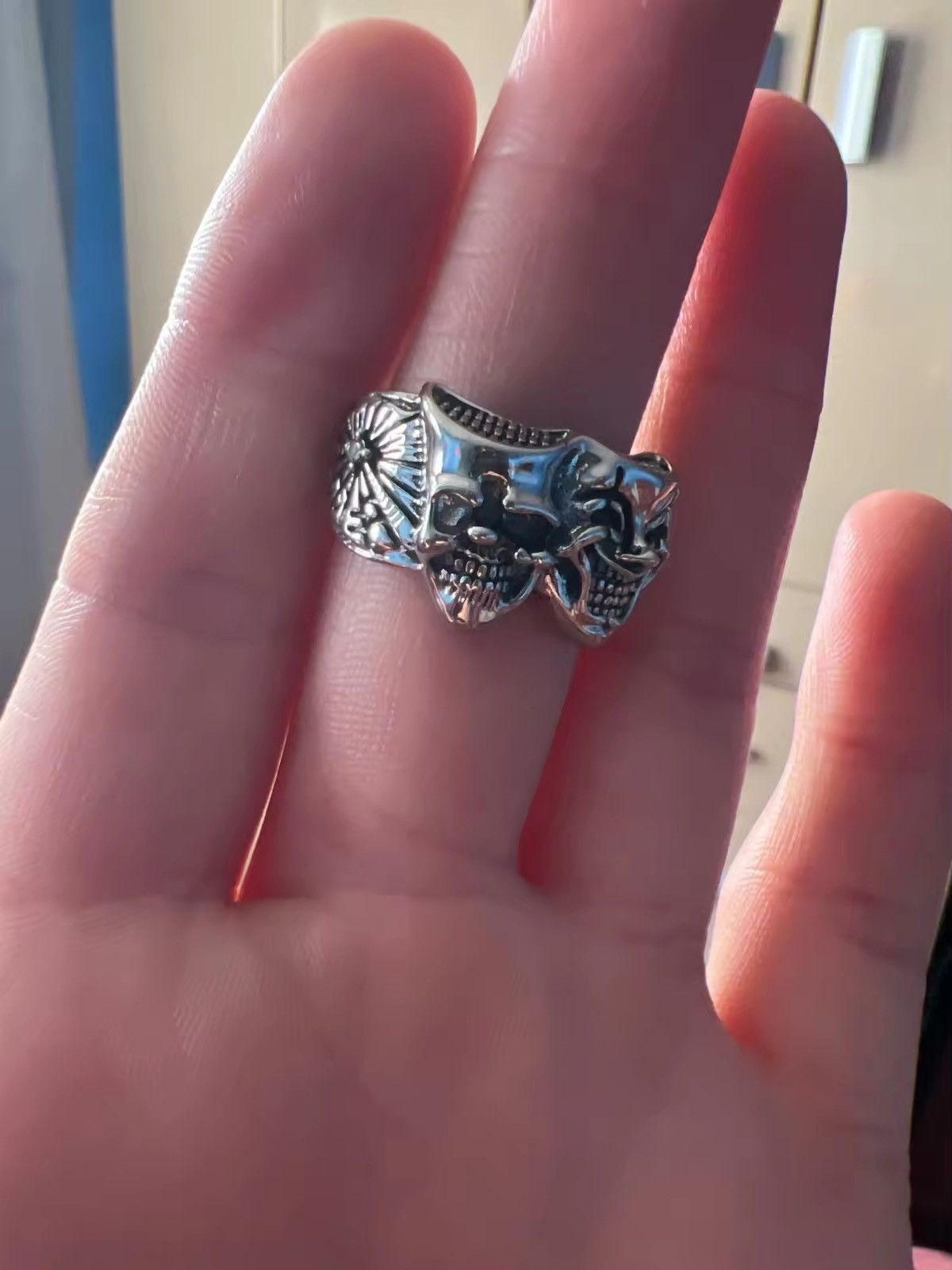 Jewelry × Vintage Retro Two Face Joker Resizeable Ring Size ONE SIZE - 6 Thumbnail
