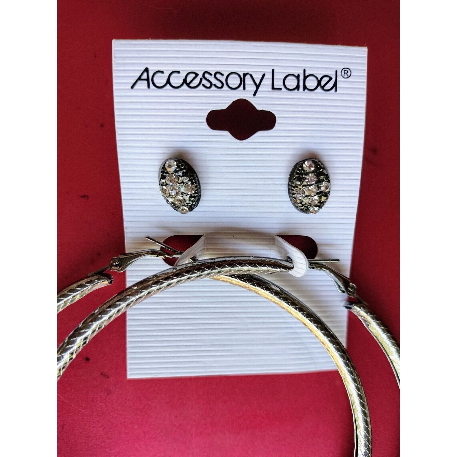 Other 2 Pairs Earrings Hoops Studs Fashion Jewelry Alloy Lot 3.5 i Size ONE SIZE - 9 Thumbnail