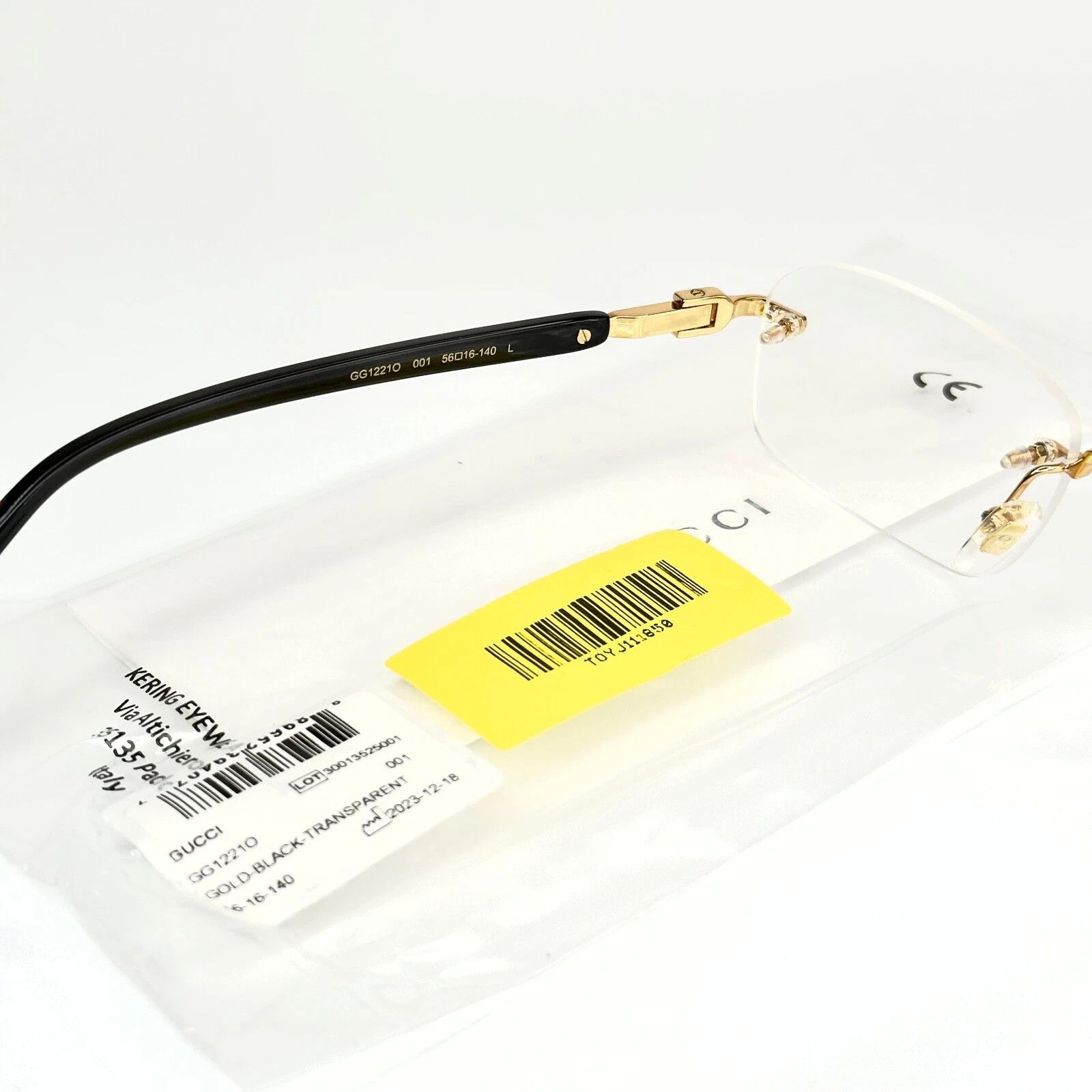 Gucci GUCCI GG1221O 1221 Black Classic Narrow Eyeglasses 001 Size ONE SIZE - 6 Thumbnail
