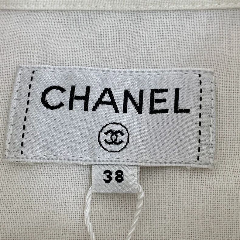 Chanel Chanel White bow linen lapel sleeveless shirt Size XS / US 0-2 / IT 36-38 - 5 Thumbnail