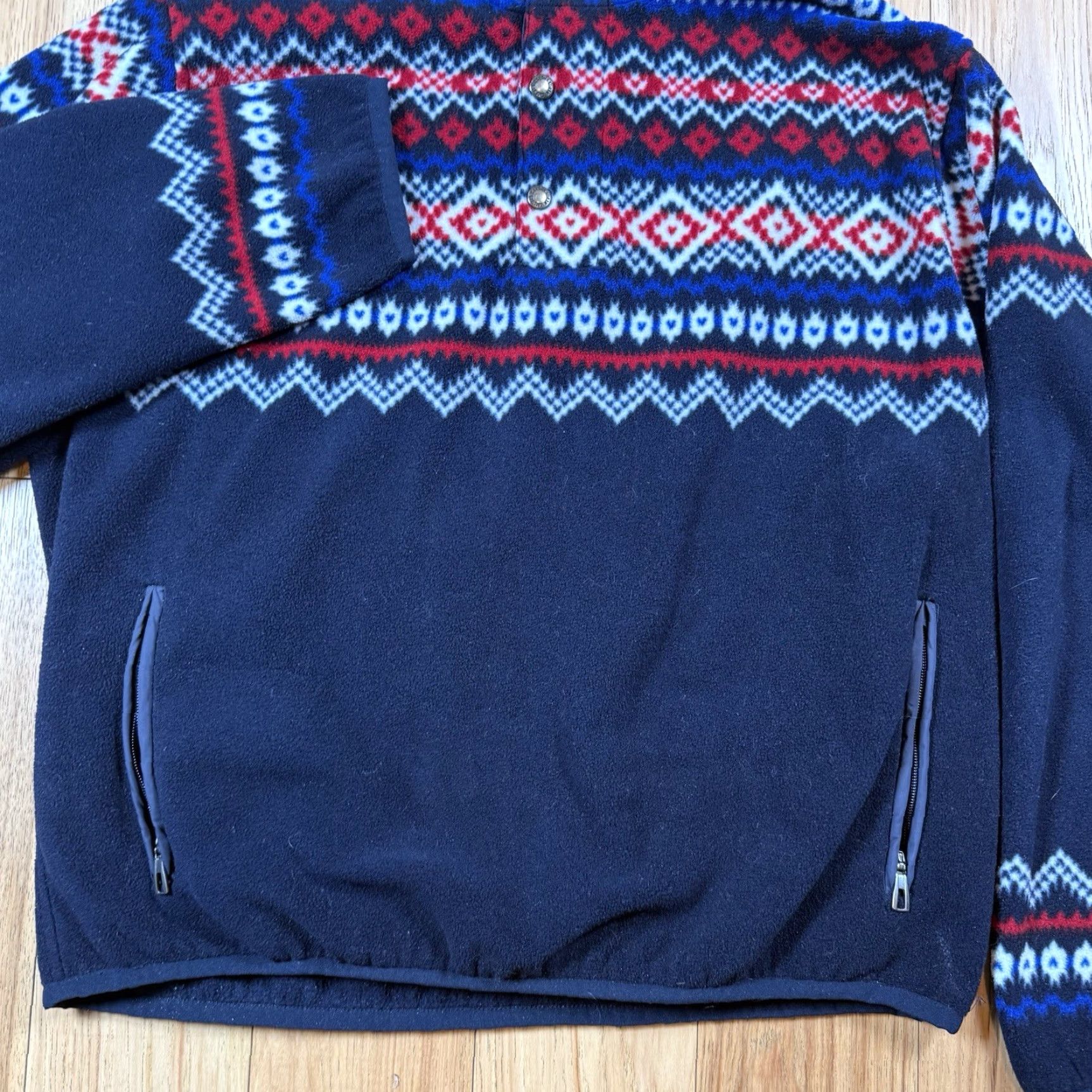 Ralph Lauren Polo Ralph Lauren Sweater Fleece Fair Isle 1/4 Zip Blue Mens Large Aztec Size US L / EU 52-54 / 3 - 3 Thumbnail