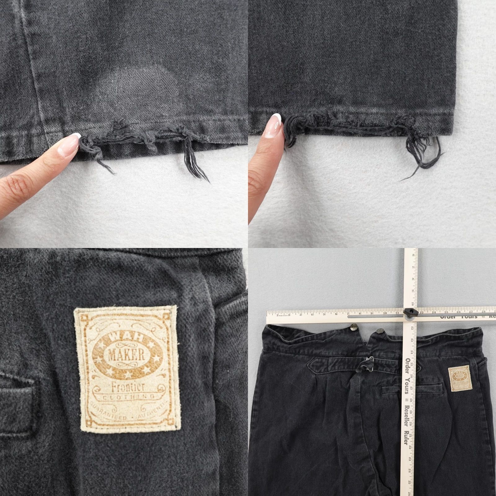 Vintage VINTAGE Wahmaker Pants Mens 40 Black Buckle Back Frontier Western Button Fly Size US 40 / EU 56 - 8 Thumbnail