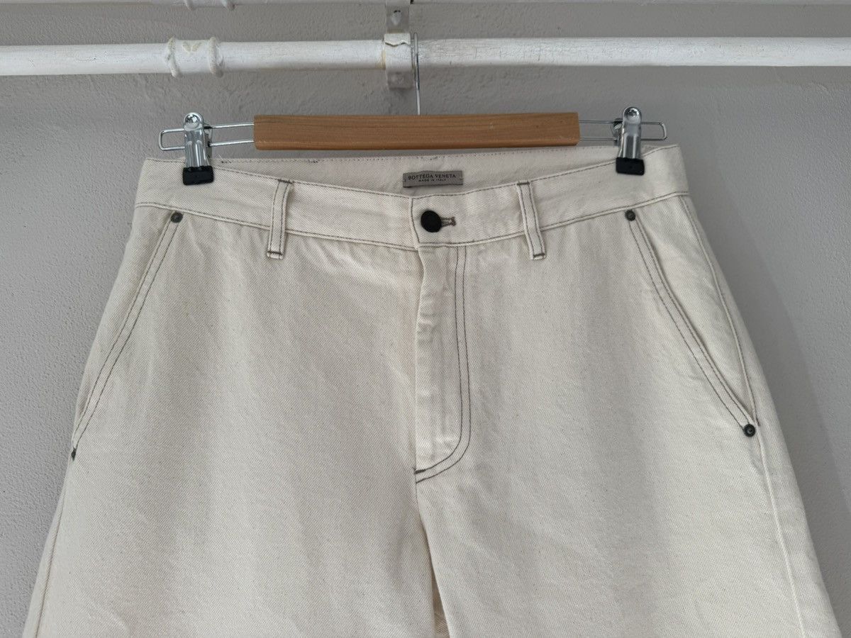 Bottega Veneta Cream Straight-Leg Denim with Clean Turn-Up Hem Size US 30 / EU 46 - 3 Thumbnail