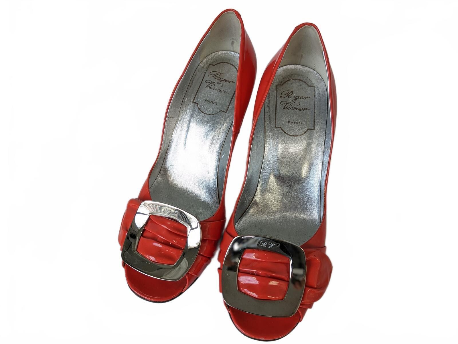 Other Roger Vivier Pumps Women Italy Coral Patent Leather US 7-7.5 Size US 7.5 / IT 37.5 - 7 Thumbnail