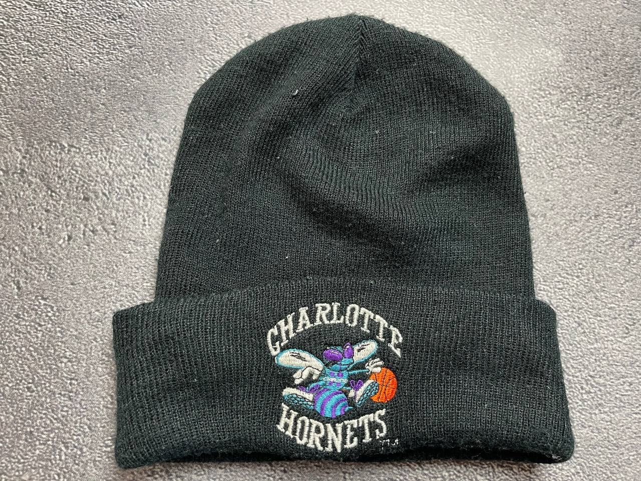 NBA 1990’s Vintage Charlotte Hornets Spell Out Cuffed Beanie Hat Size ONE SIZE - 1 Thumbnail