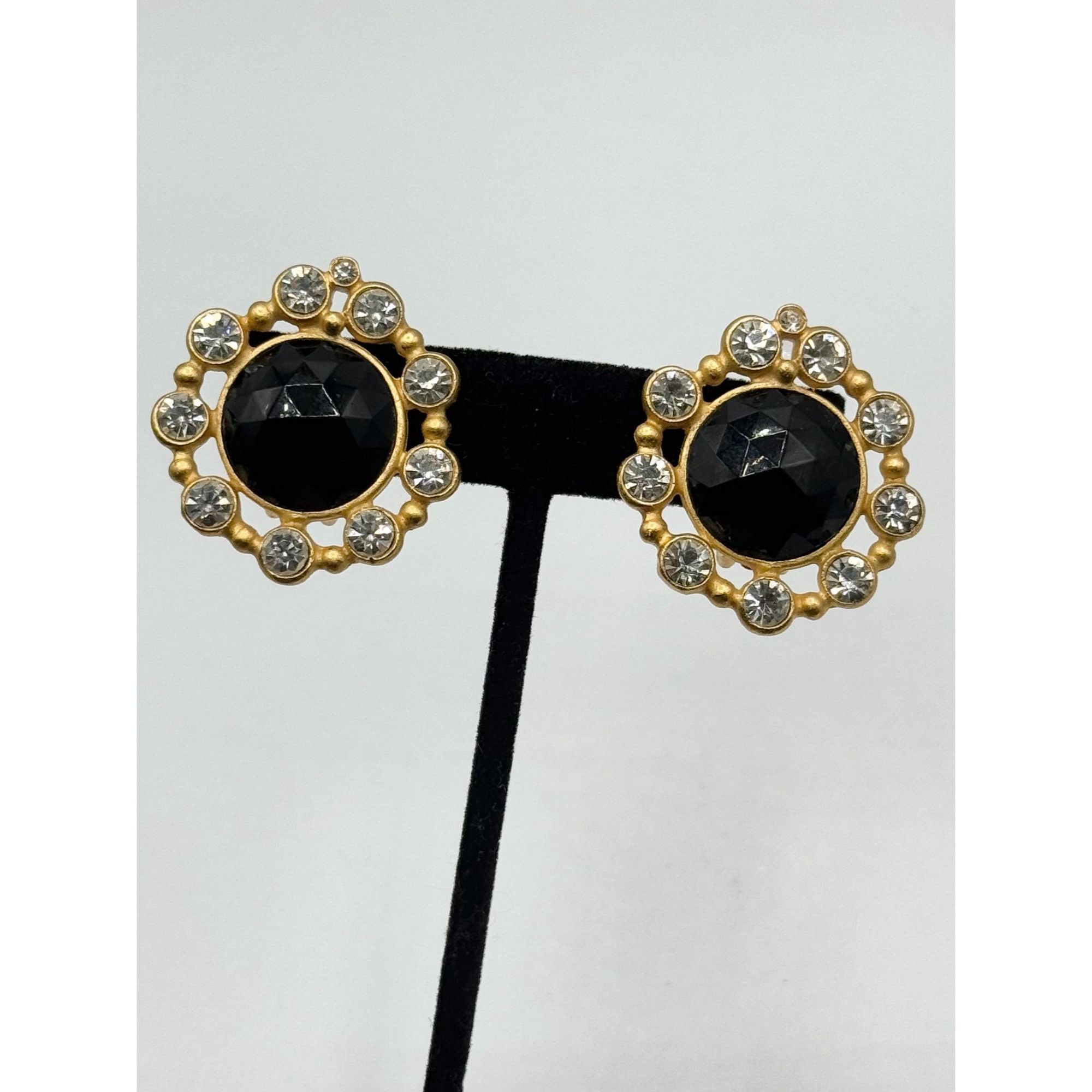 Vintage Vintage C Stein Black Rhinestone Earrings Size ONE SIZE - 3 Thumbnail