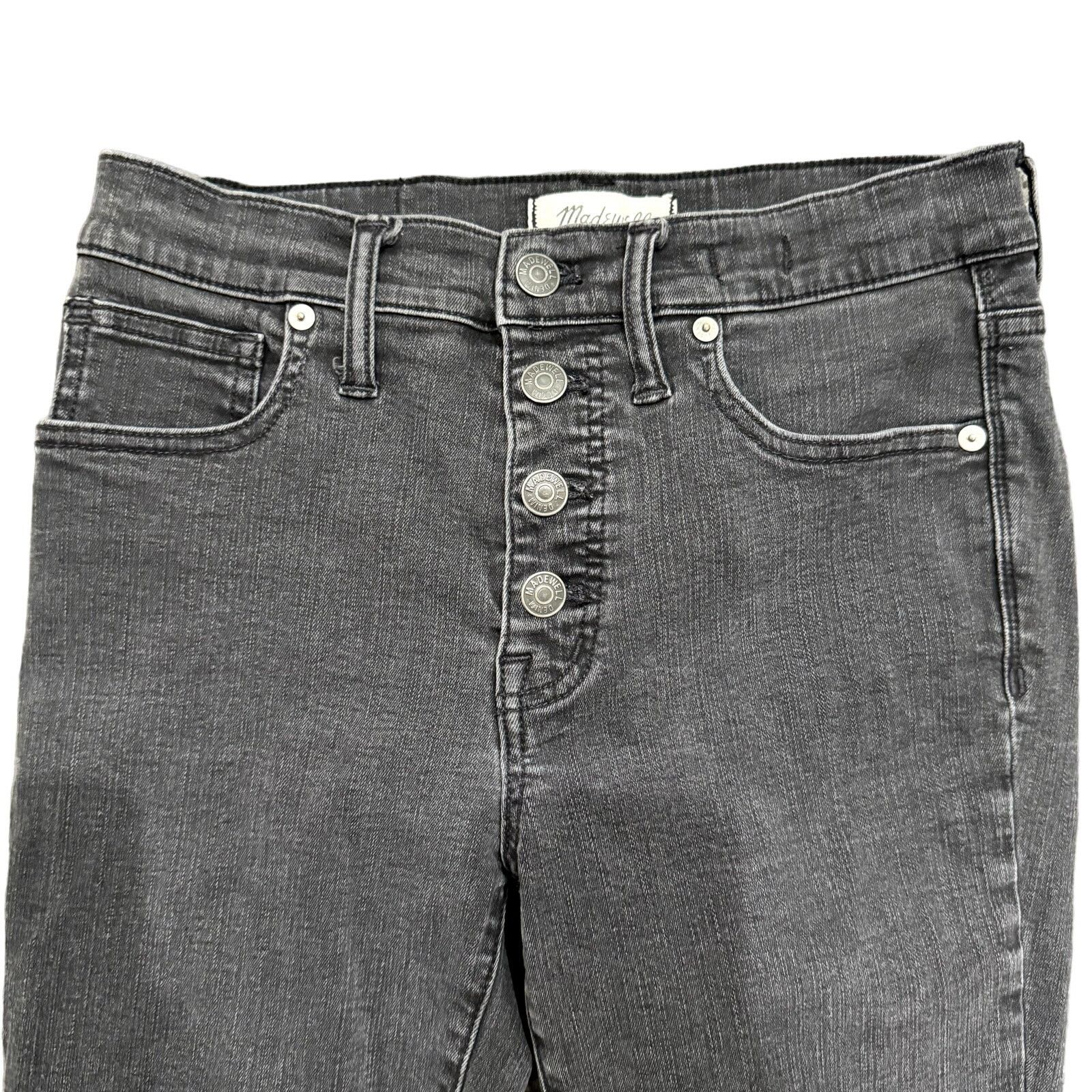 Madewell Madewell 9" Button Ankle Skinny Jeans in Black Wash, Size 28 Size 28" / US 6 / IT 42 - 3 Thumbnail
