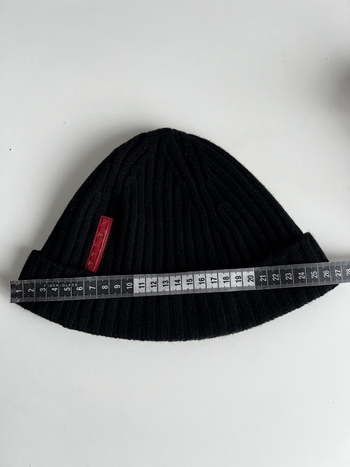 Prada Vintage 1990s Prada Sport Red Tab Black Wool Beanie Hat Size ONE SIZE - 9 Thumbnail