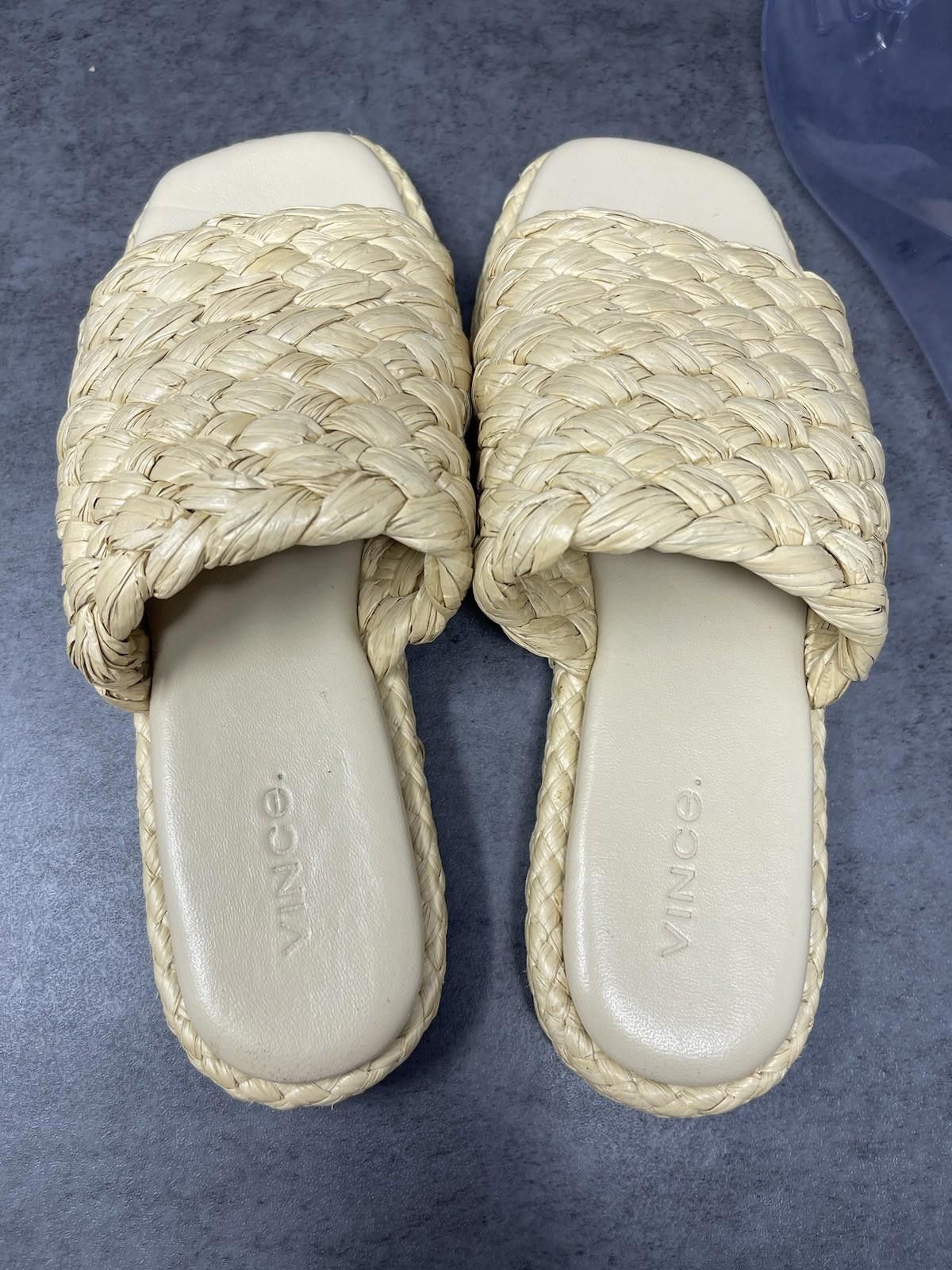 Vince Vince Sandals Womens Size 4 (35) Rumi Raffa Slides Size US 4 / IT 34 - 8 Thumbnail