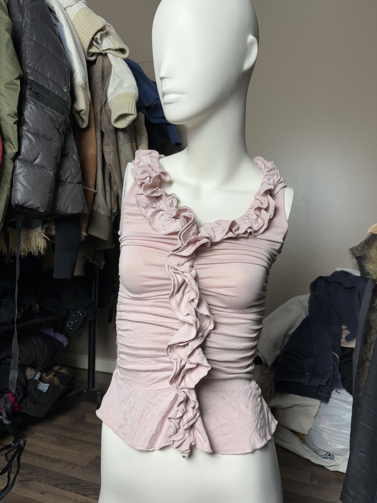 Other × Vintage VINTAGE RUFFLES COQUETTE TANK TOP 00s Size XXS / US 00 / IT 34 - 1 Thumbnail
