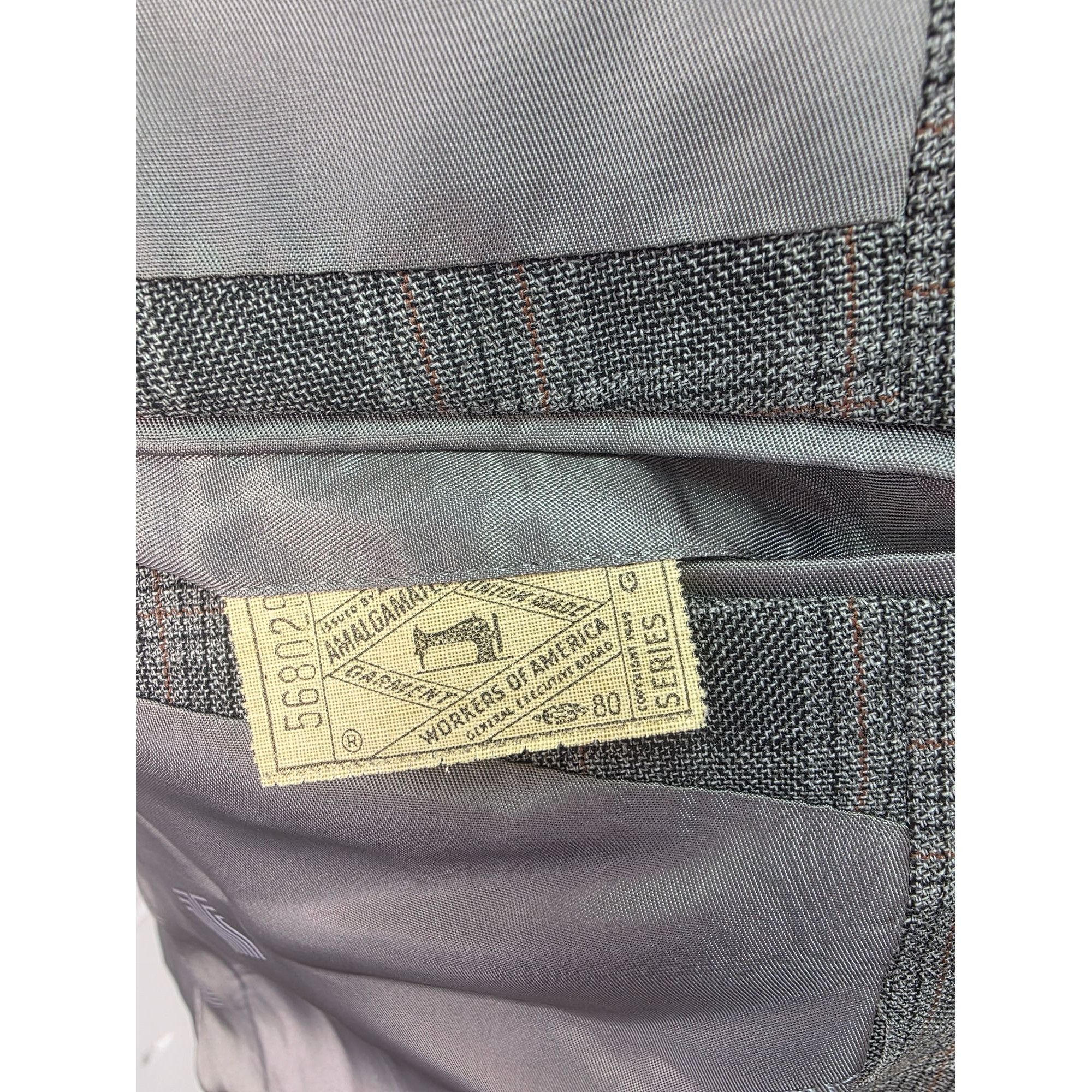 Lanvin Lanvin Paris 80s Glen Plaid Sport Coat 44L Grey Woo Size 44L - 6 Thumbnail