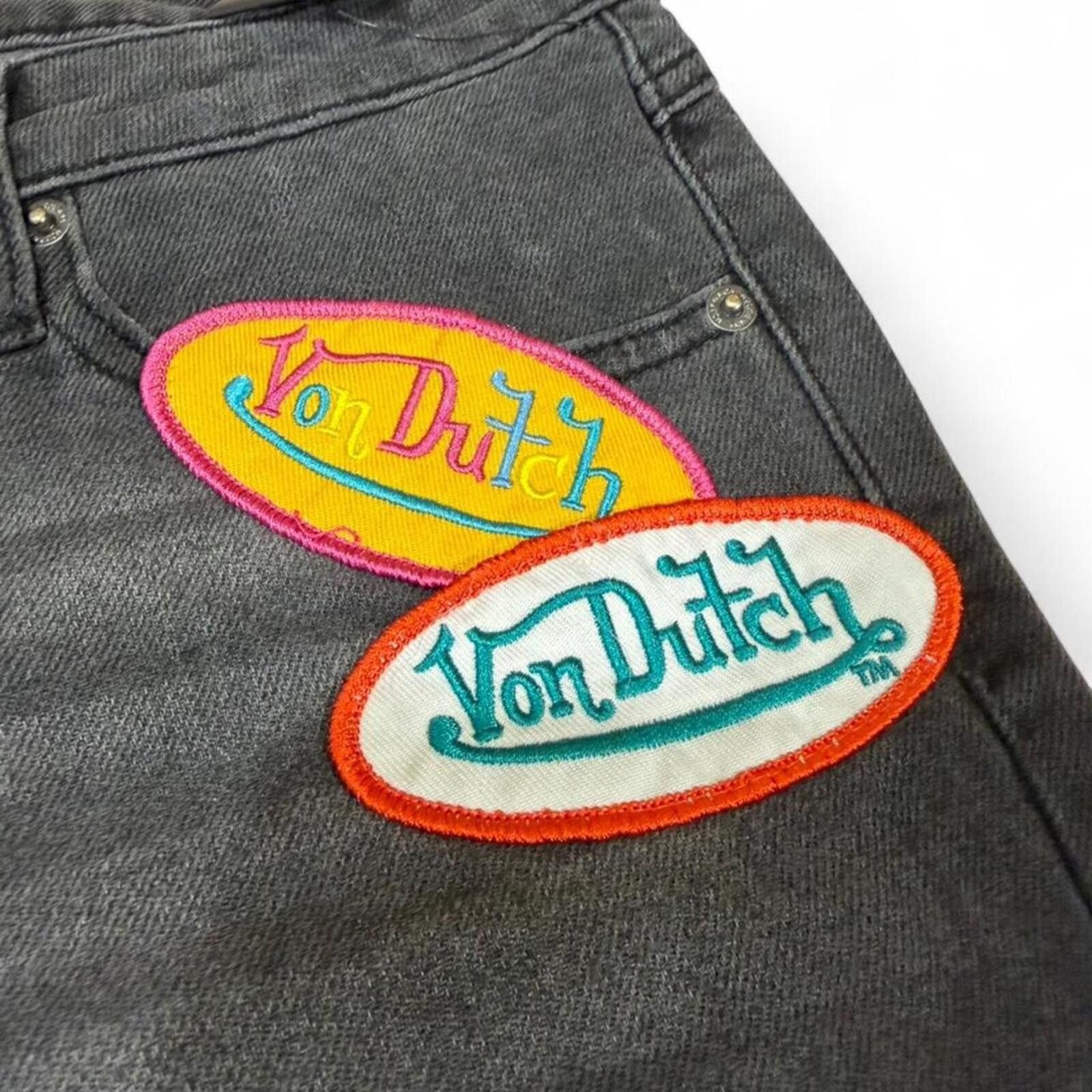 True Religion Von Dutch grey patchwork bootcut denim jeans Size 32" / US 10 / IT 46 - 5 Thumbnail