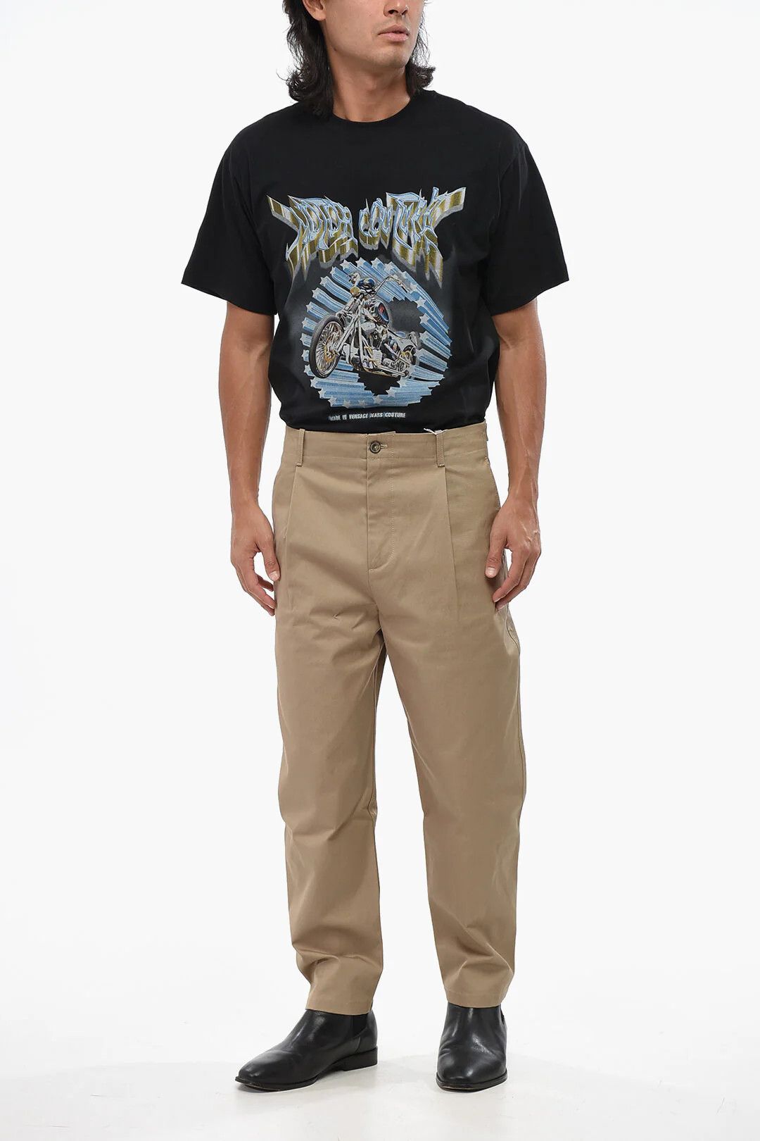 Valentino og1mm0426 Single-Pleat Straight-Leg Pant in Beige Size US 30 / EU 46 - 4 Thumbnail