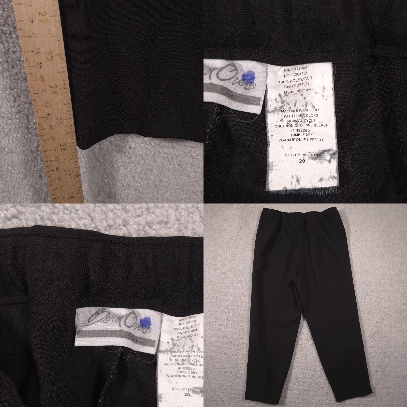 Levi's Levis Bend Over Dress Pants 20 Black Crepe Pull On Relaxed Work Career Womens Size 42" / US 20 - 8 Thumbnail