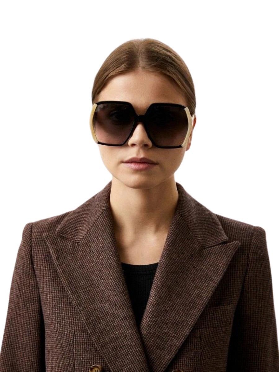 image of New Gucci Gg1065S 002 Square Black Grey Women Sunglasses