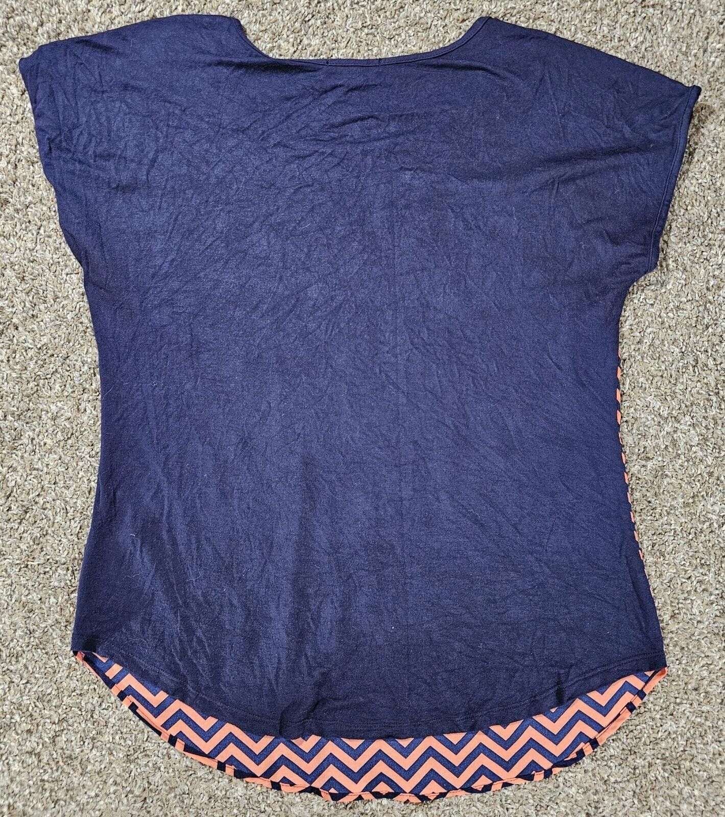 Designer Espresso Women's Top Size XL Orange Blue Striped Size XL / US 12-14 / IT 48-50 - 7 Thumbnail