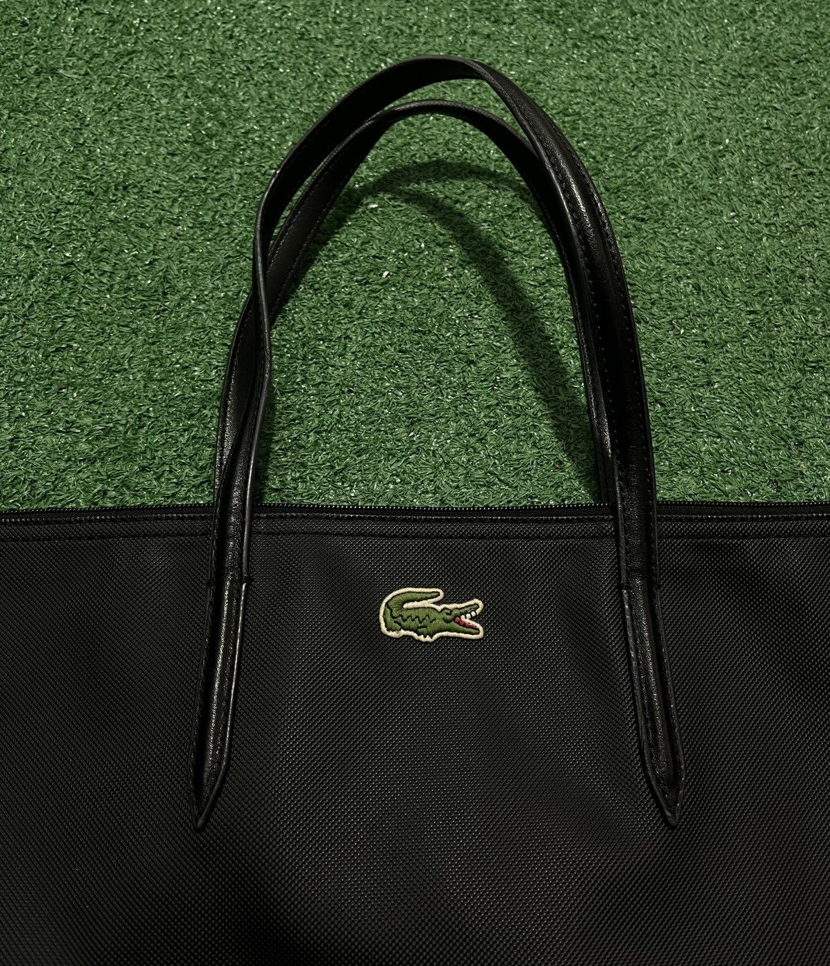Lacoste × Vintage Lacoste Leather Tote Bag Black Size ONE SIZE - 3 Thumbnail