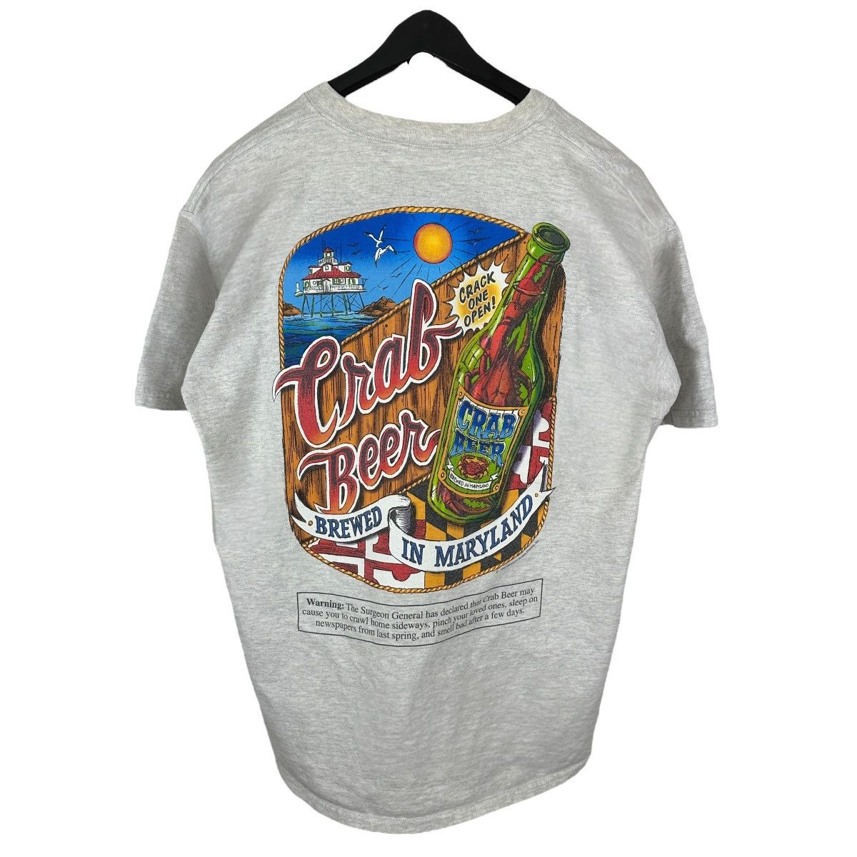 Vintage Vintage 90s Crab Beer Brewery Grey Promo Shirt Size US L / EU 52-54 / 3 - 1 Thumbnail
