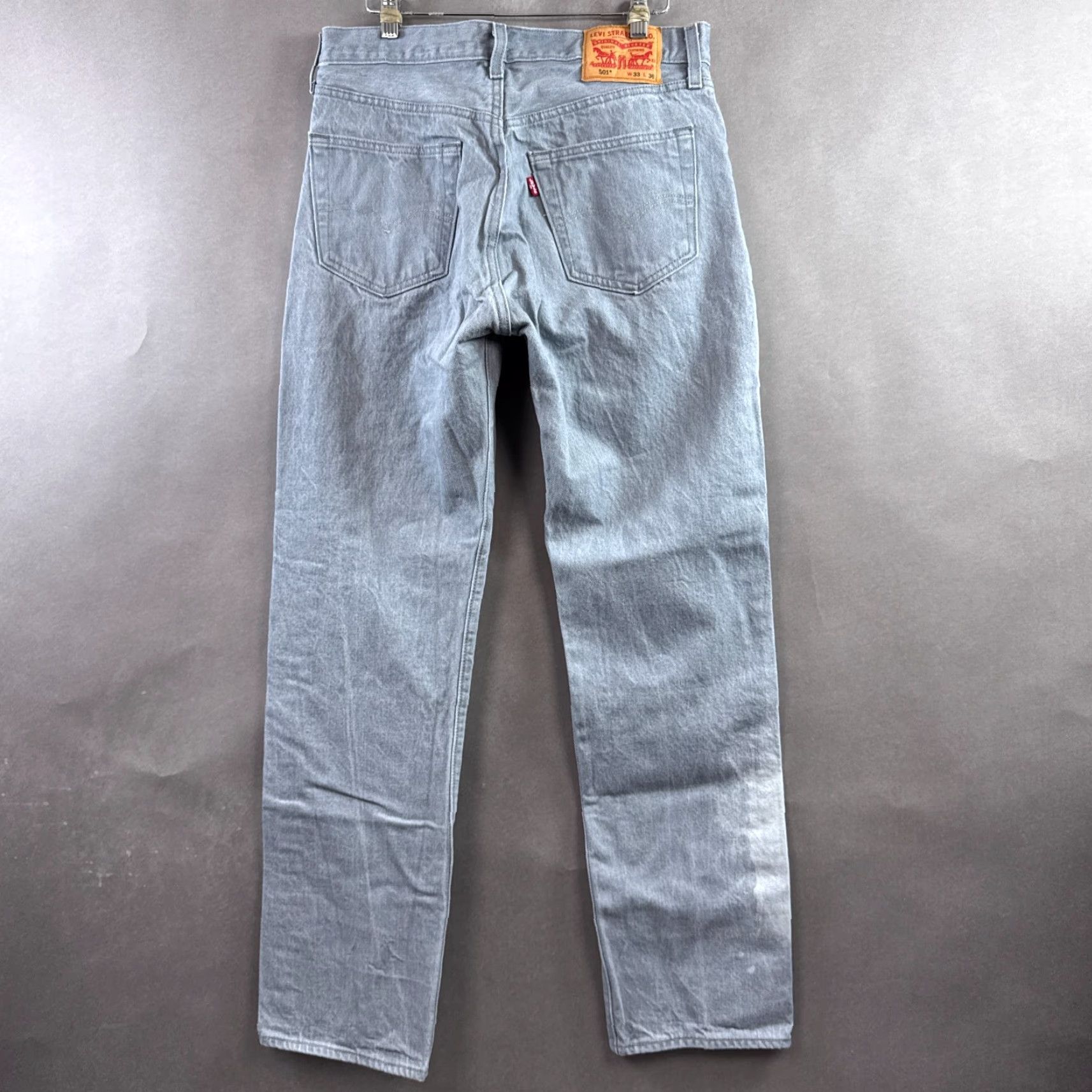 Levi's Levi's 501 Jeans Mens 32x32 Gray Button Fly Faded Bleach Denim Pants Vintage No (Tag33x36) Size US 33 - 3 Thumbnail
