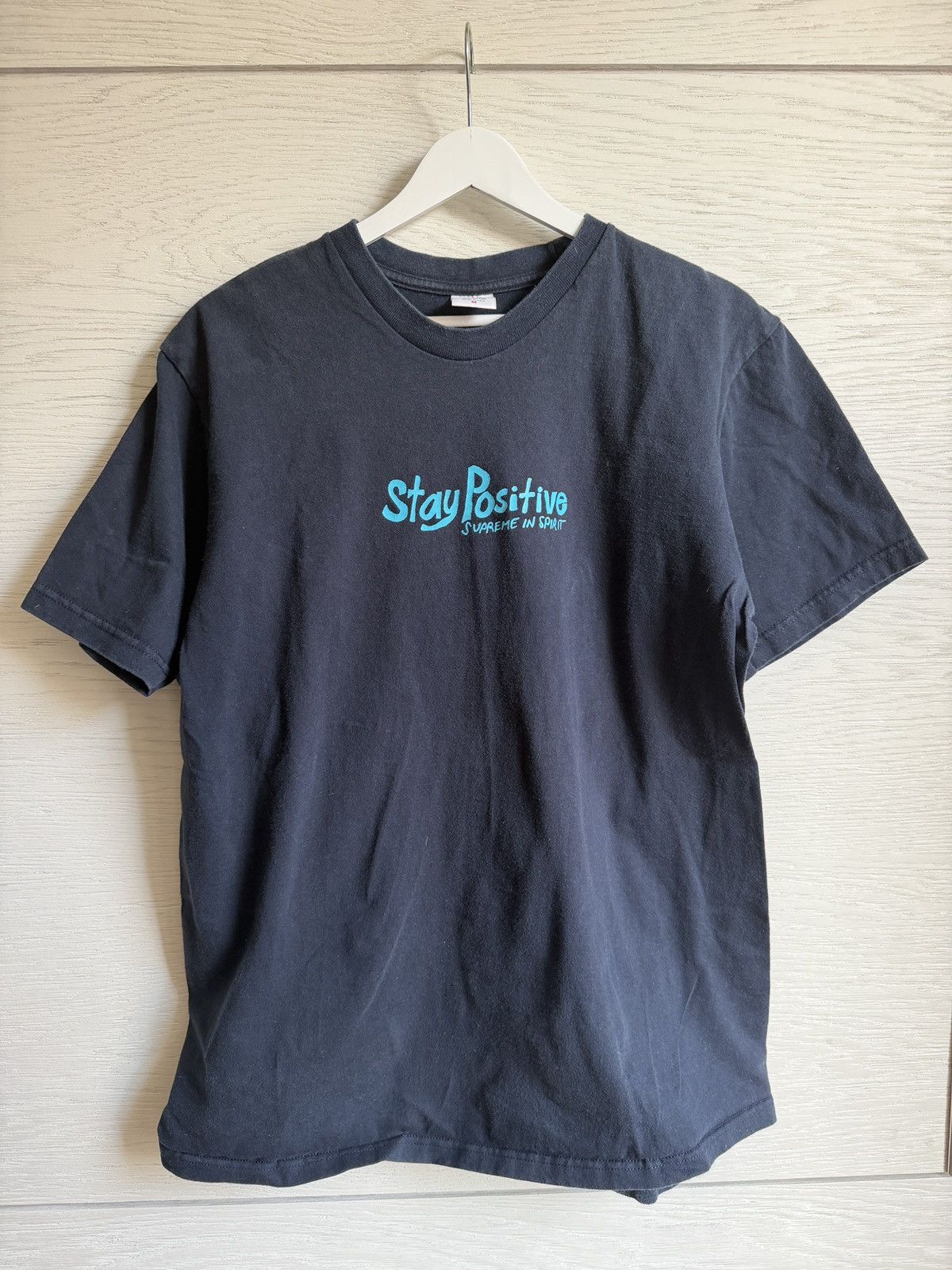 Supreme Supreme Stay Positive navy tee Size US M / EU 48-50 / 2 - 1 Thumbnail