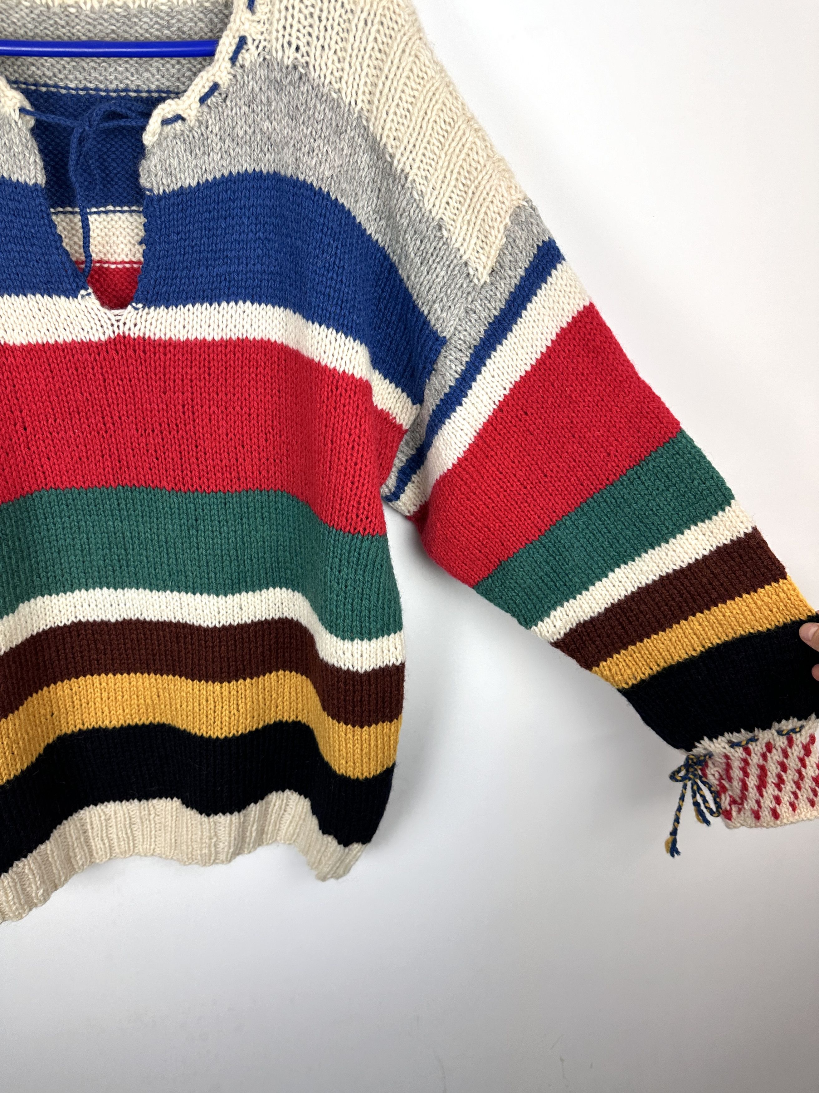 Vintage Vintage HANDMADE woolen sweater jumper hippie XXL Size US XXL / EU 58 / 5 - 4 Thumbnail