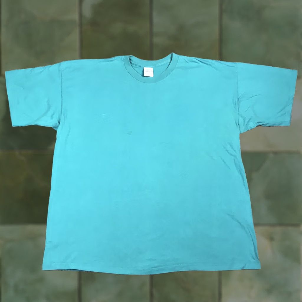 Vintage VINTAGE Teal Green Single Stitch T-Shirt Adult 2XL 100% Cotton Made In USA Crew Neck Short Sleeve Nike? Size US XXL / EU 58 / 5 - 1 Thumbnail