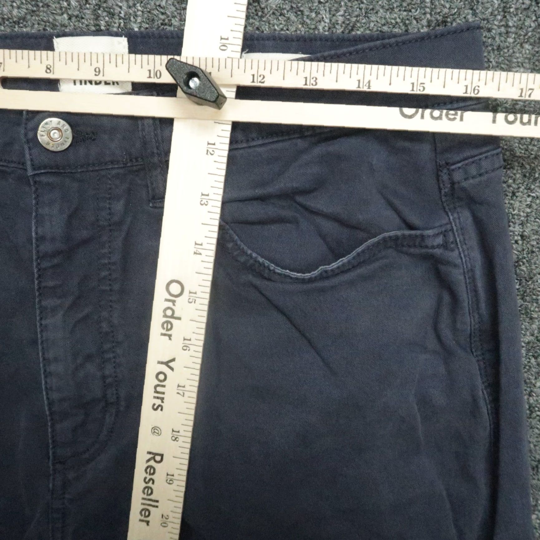 Vintage Flint & Tinder Pants Mens 32x31 Blue 365 Tapered Fit 5-Pocket Chino Shirt/ Pants? Size US 32 / EU 48 - 7 Thumbnail